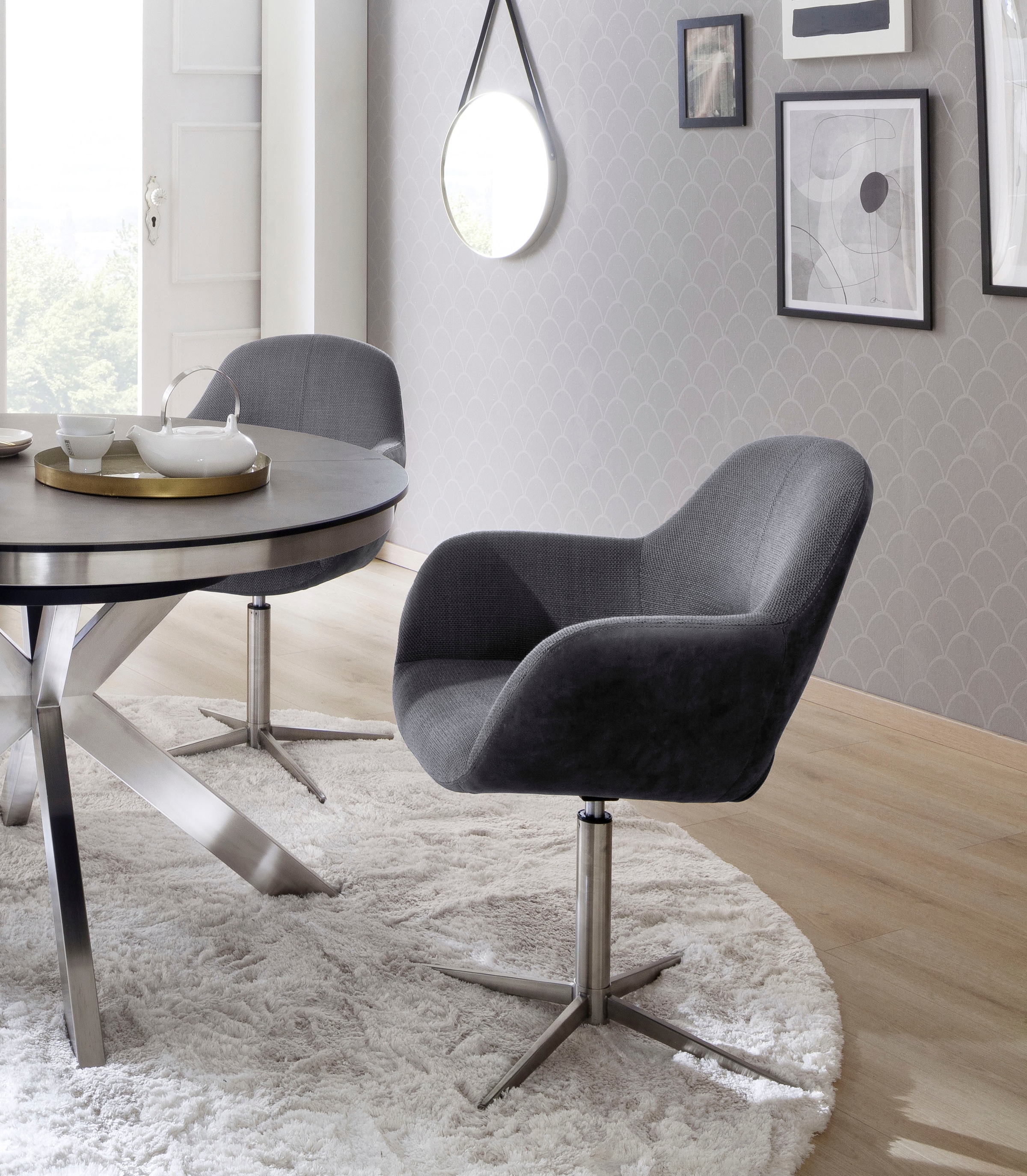 Stuhl furniture St., 360°drehbar 2 Nivellierung (Set), MCA kaufen online »Melrose«, Esszimmerstuhl mit