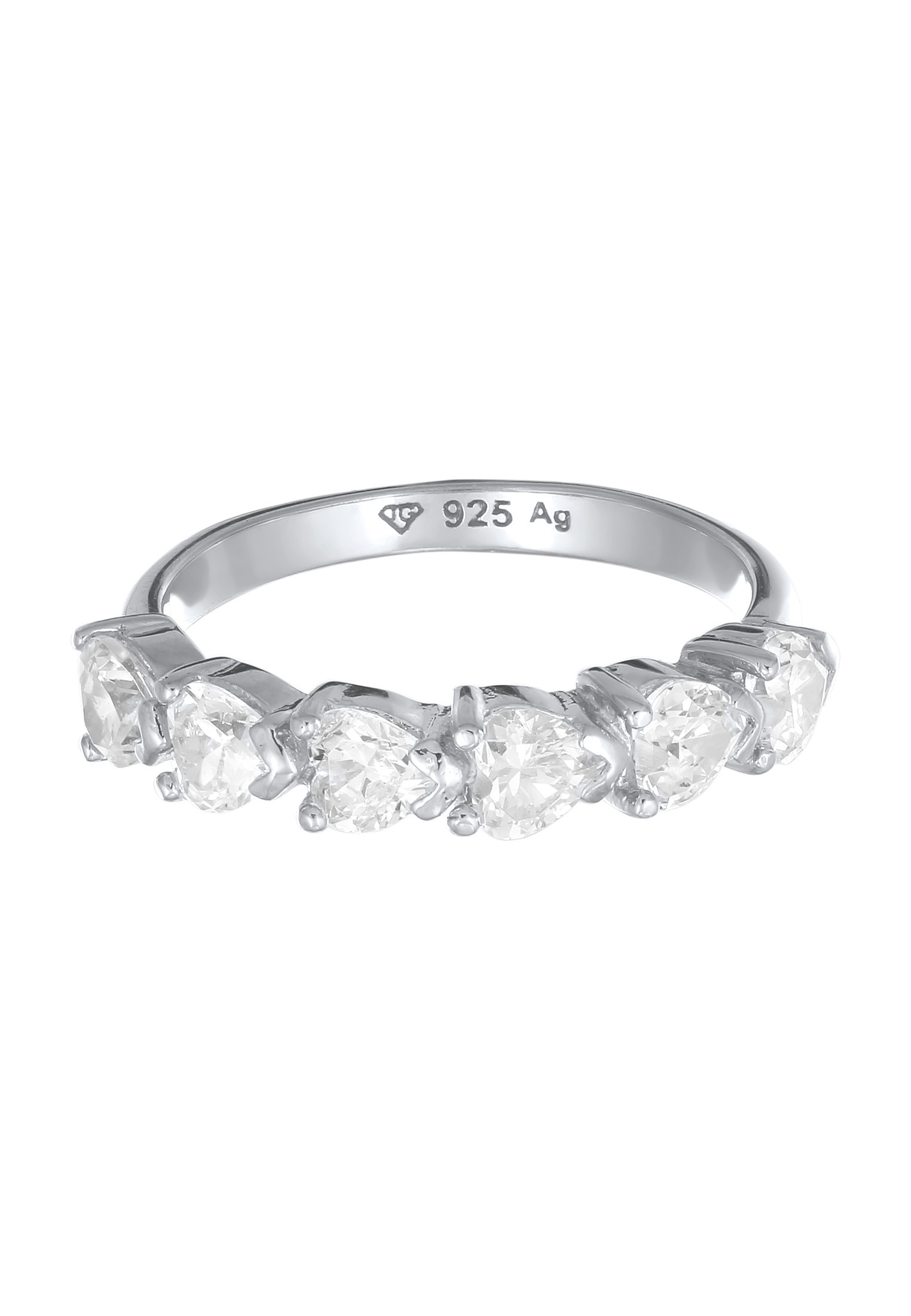 Elli Fingerring »Ring Herz Zirkonia Weiß 925 Sterling Silber«