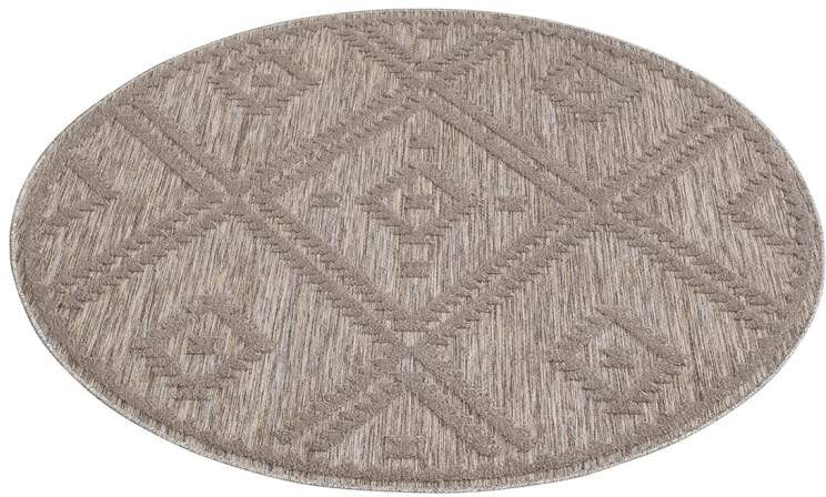 Carpet City Teppich »In-& Outdoorteppich Santorini 454, 3D-Effekt, Raute-Optik« rund 5 mm Höhe Wetterfest & UV-beständig für Terrasse, Balkon, Küche, Flur