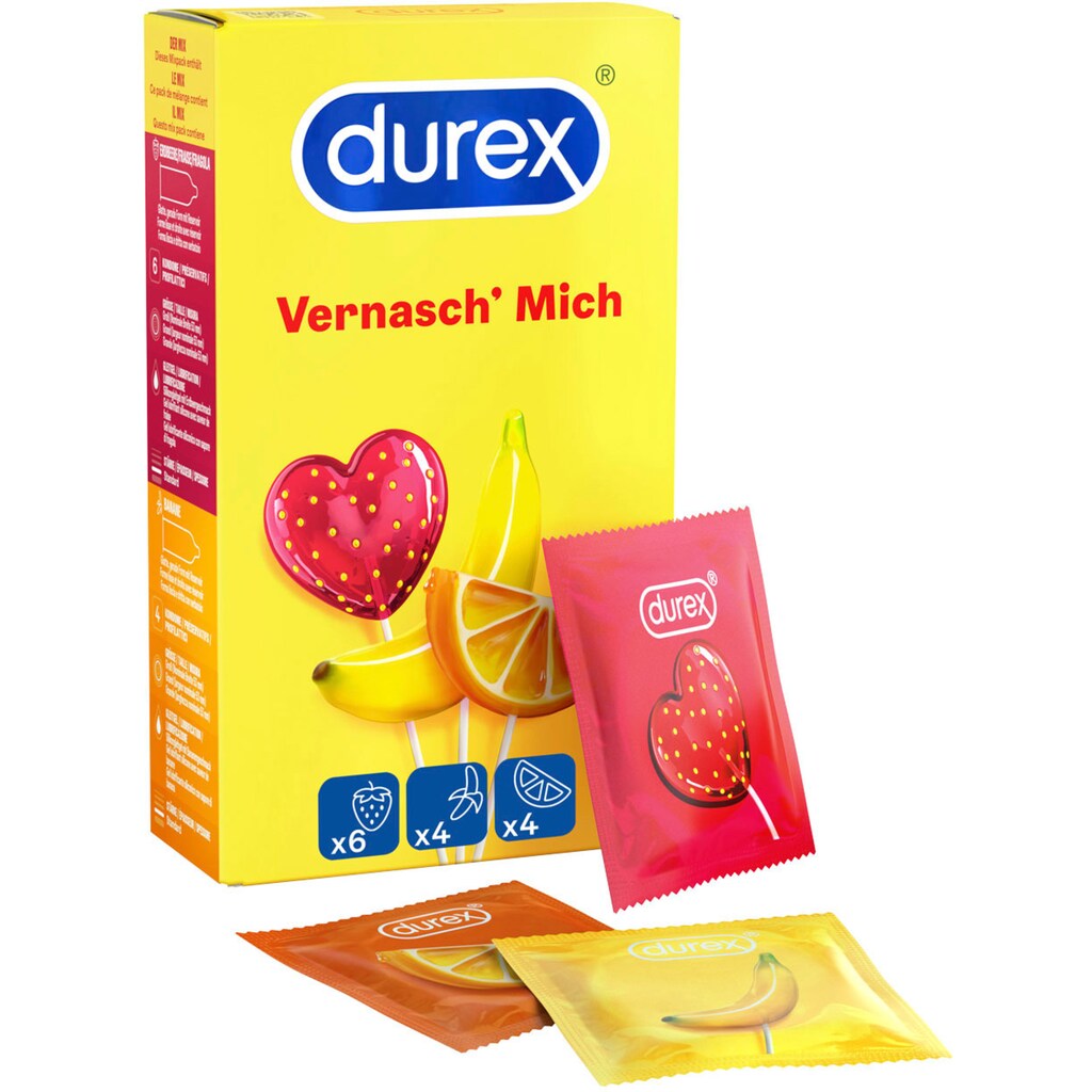 durex Kondome »Vernasch Mich«, (Packung, 14 St.), mit verschiedenen Aromen