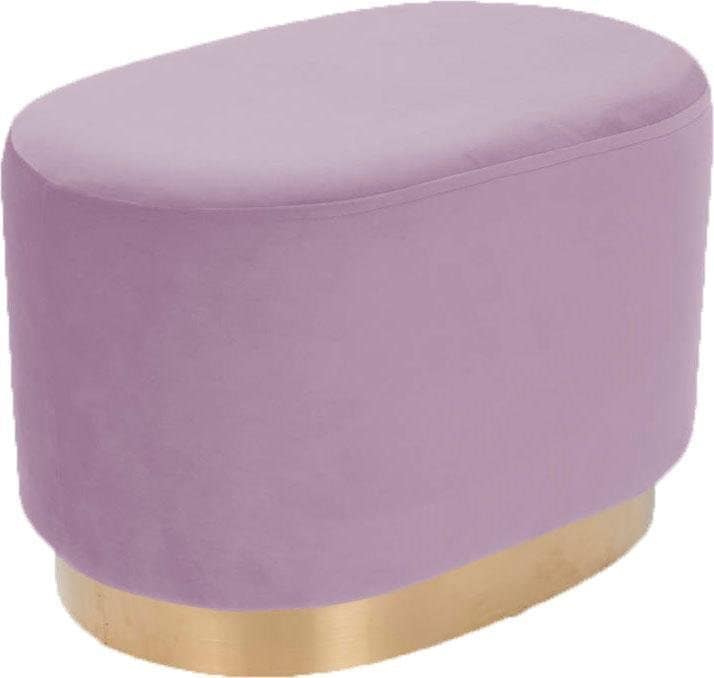 Kayoom Hocker »Nano 410, Hocker in stilvollem Design, ovale Form, mit Fuß aus Metall« 1 Stk. tlg. Gold Akzente, Bequem, Modern, mit pflegeleichtem Stoffbezug