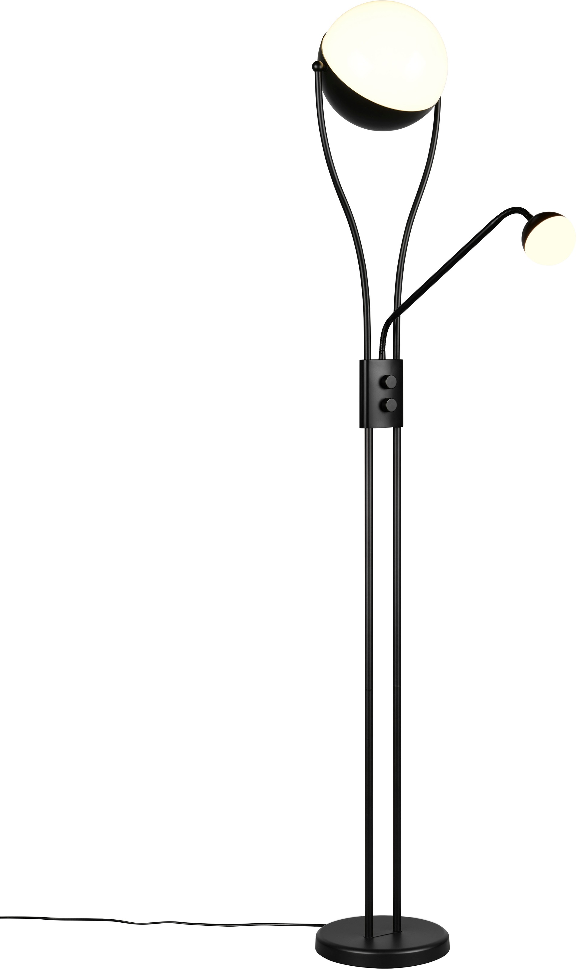 TRIO Leuchten LED Stehlampe »CHRIS, LED Stehleuchte, mit Lesearm, Drehdimmer« LED-Board 1 Stk. Warmweiß flexibles Leselicht getrennt schalten + dimmen, warmweißes Licht 3000K