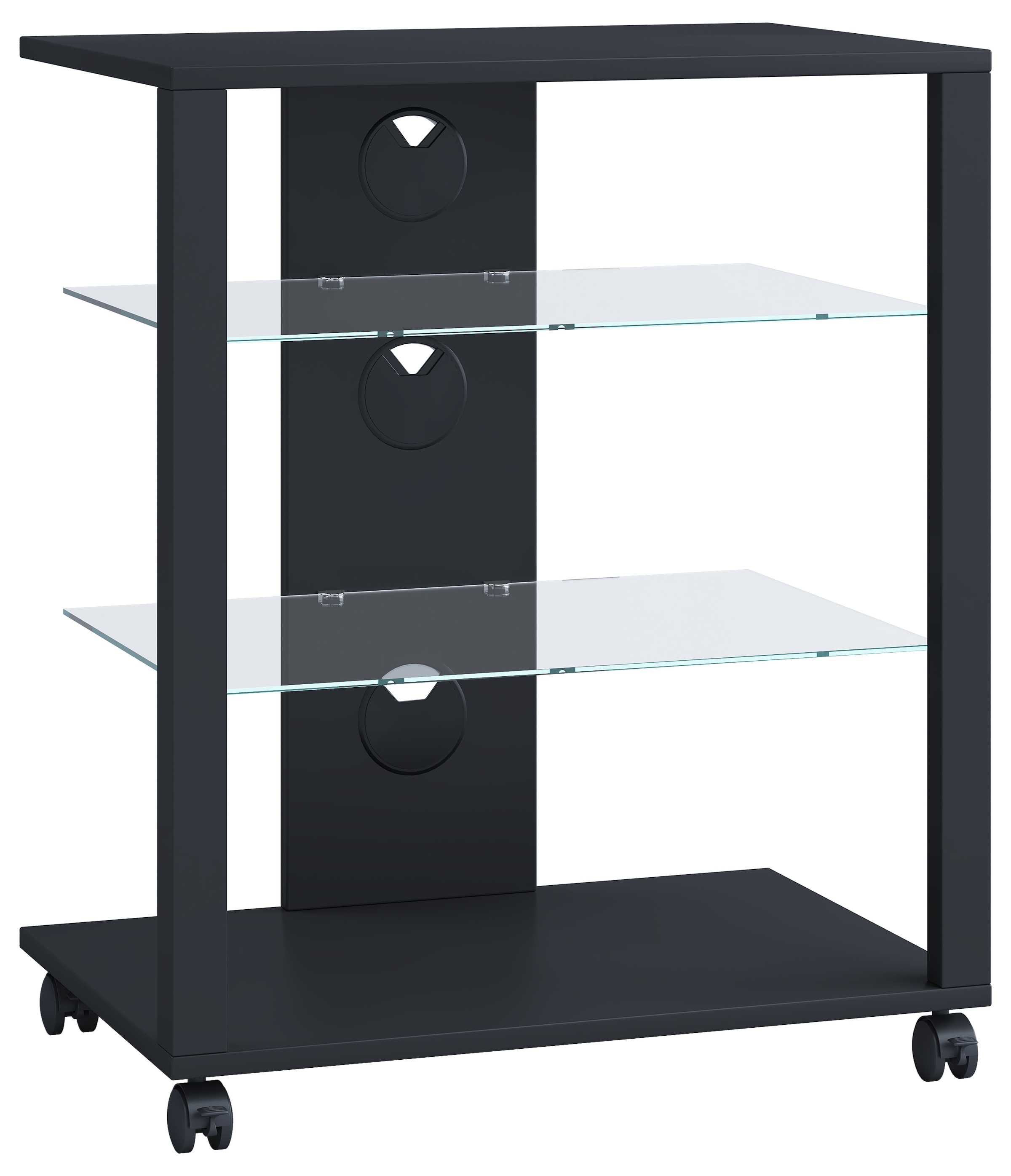 VCM Wohnzimmertisch »Hifi Möbel Rack Glas Phono Mediaregal Folas Rollen«