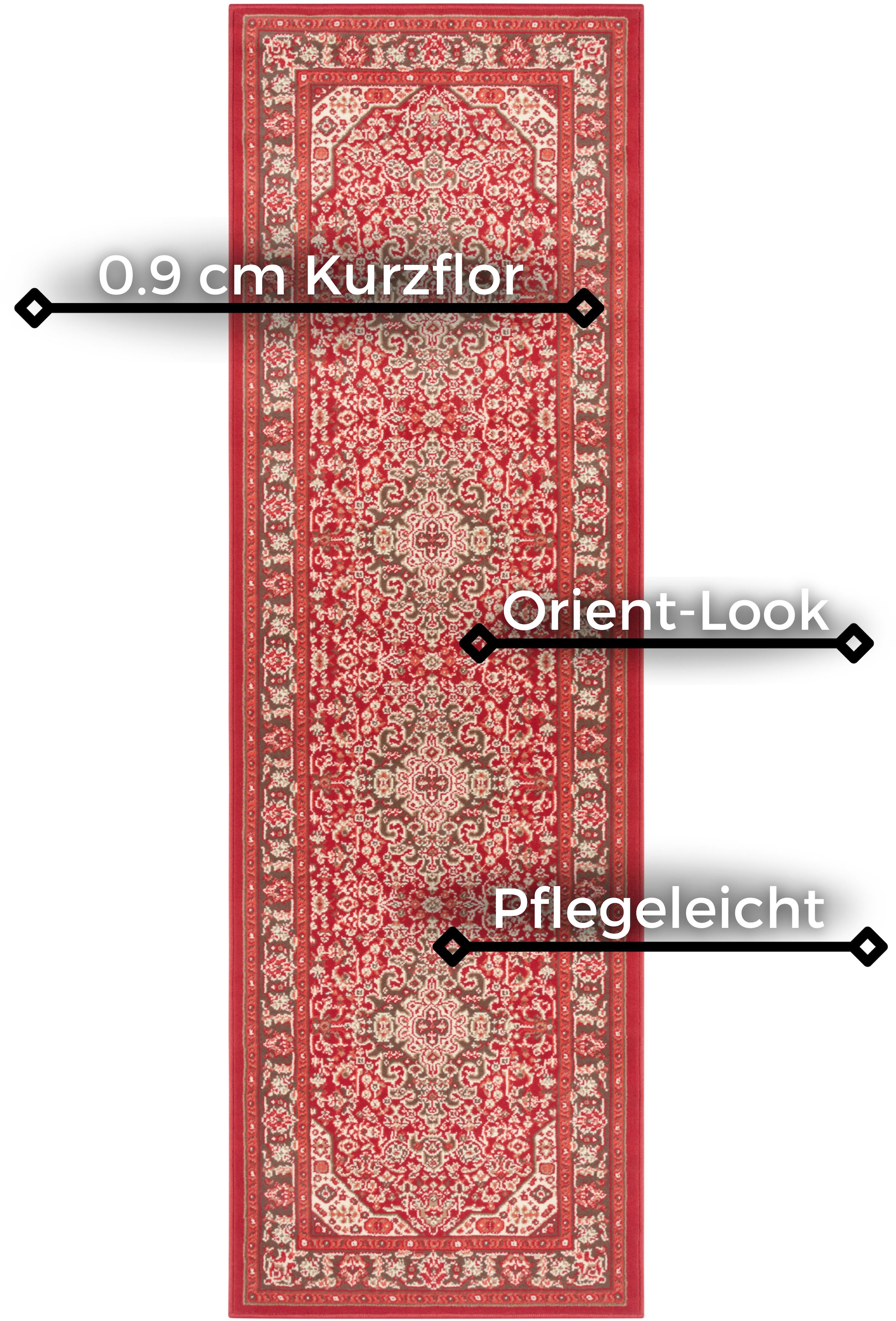 NOURISTAN Teppich »Skazar Isfahan«, rechteckig, 9 mm Höhe, Kurzflor, Orient, Läufer, Vintage, Esszimmer, Wohnzimmer, Flur