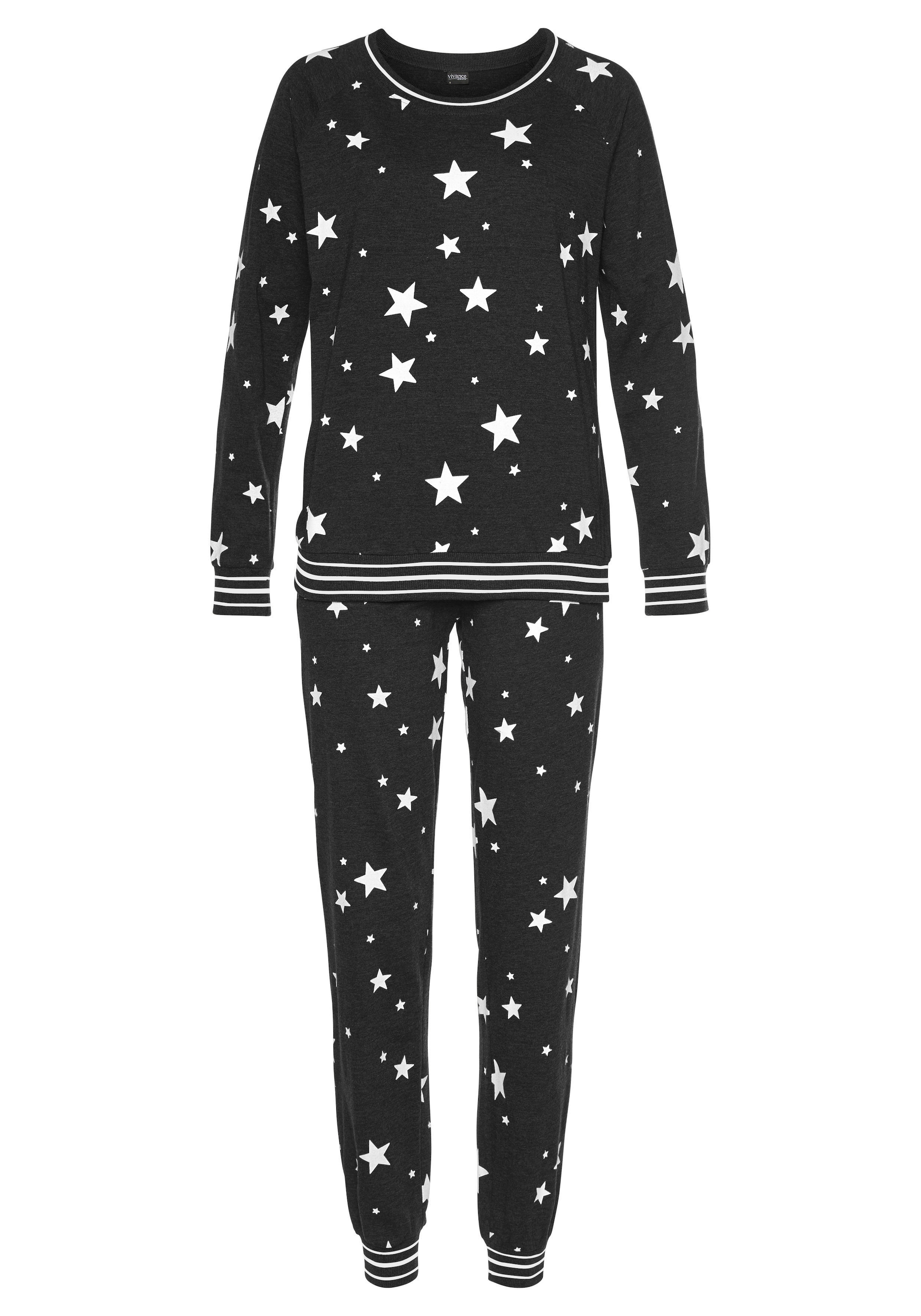 Vivance Dreams Pyjama, (2 tlg.), mit Sternedruck