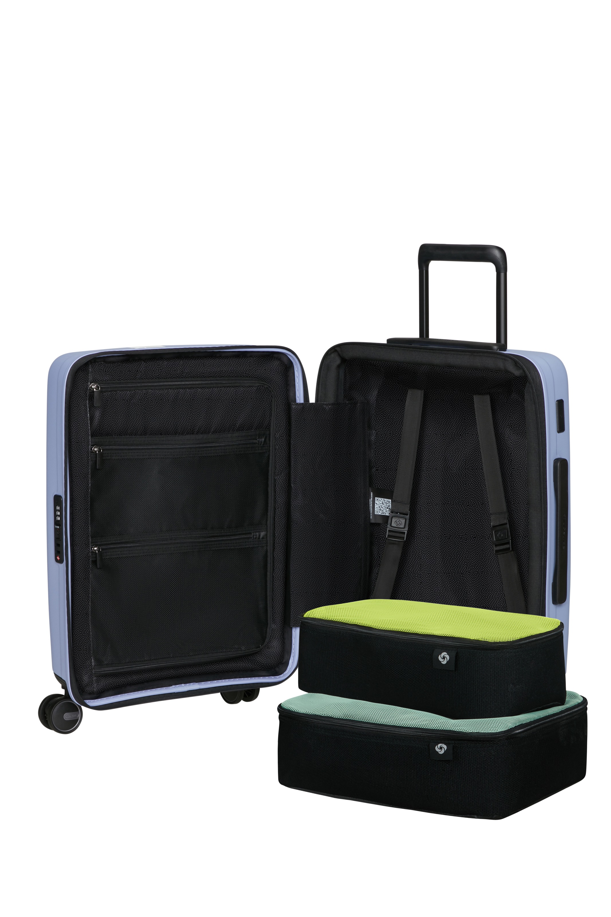 Samsonite Hartschalen-Trolley »RESTACKD« 39 l 4 Rollen mit fester Trennwand und verstellbaren Packgurten