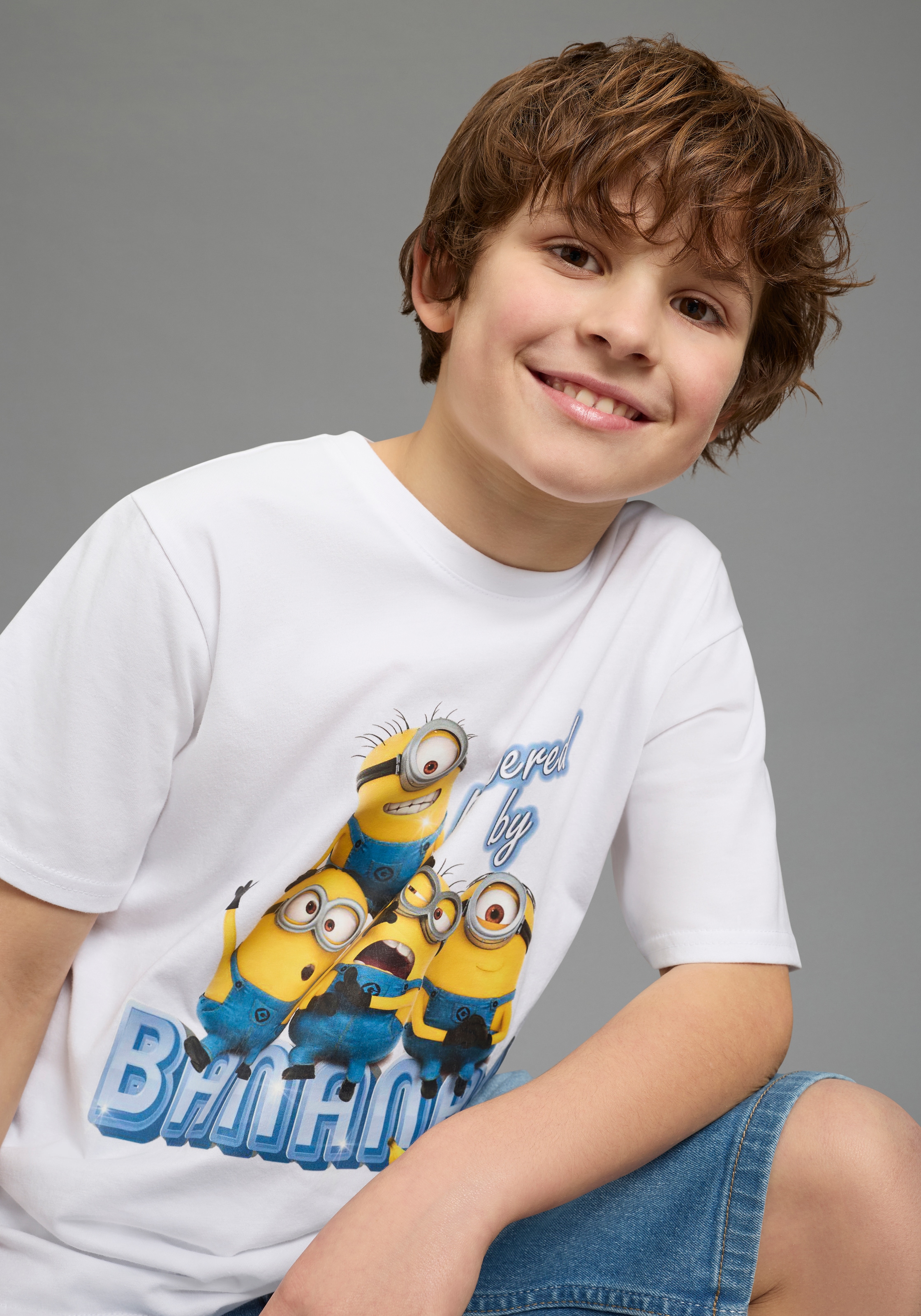 KIDSWORLD T-Shirt »MINIONS T-Shirt: BANANAS« für Jungen, Kurzarm, aus Baumwolle