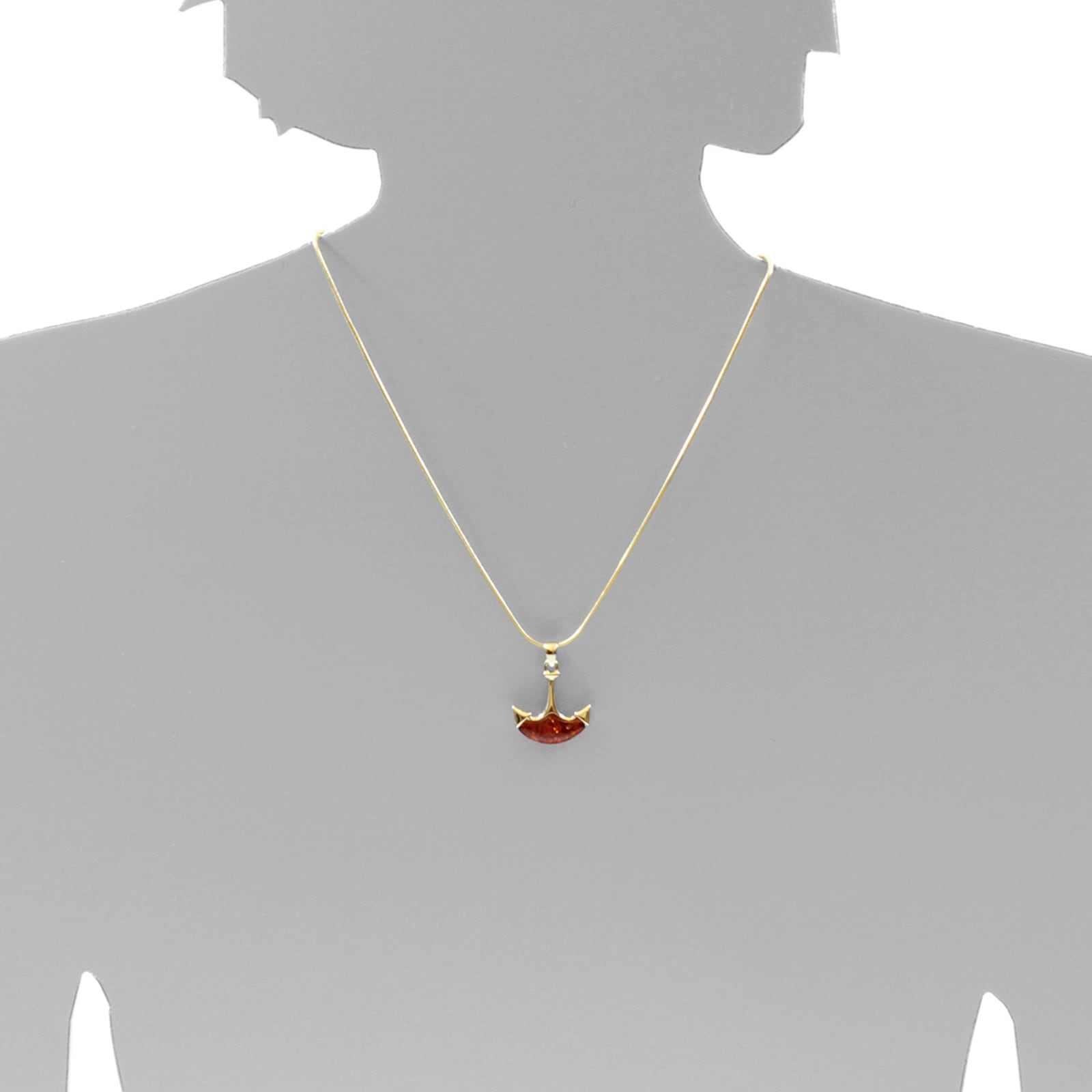 OSTSEE-SCHMUCK Kette mit Anhänger »- Anker - Silber 925/000, vergoldet - Bernstein«