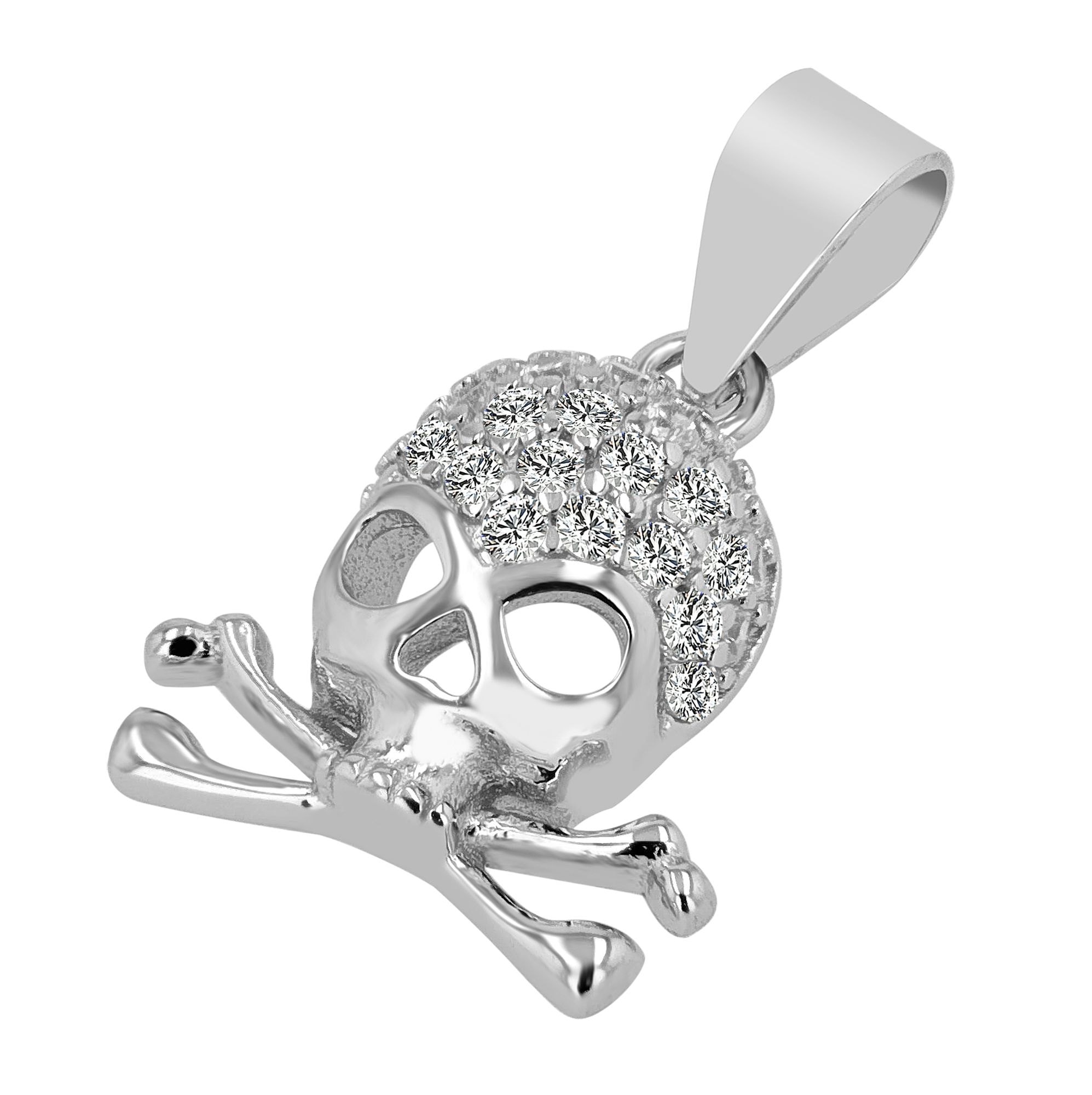 Adelia´s Kettenanhänger »Damen Anhänger ¿ Totenkopfanhänger aus 925 Silber mit Zirkonia«