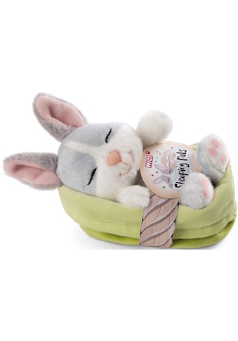 Kuscheltier »Sleeping Pets, Hase grau/weiß, 12 cm«