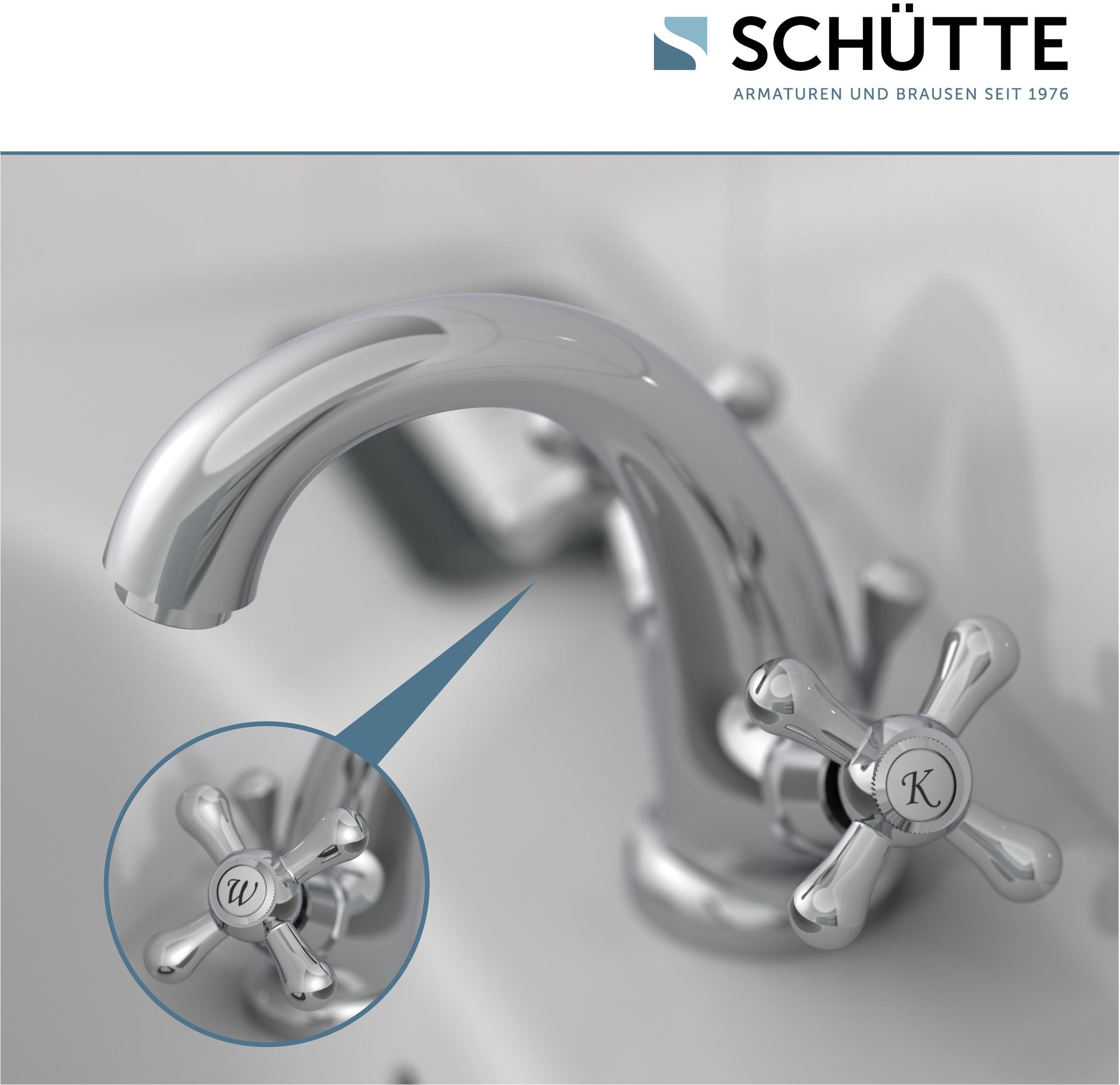 Schütte Waschtischarmatur »Elk«, mit Zugstange, mit Ablaufgarnitur, Mischbatterie, Chrom