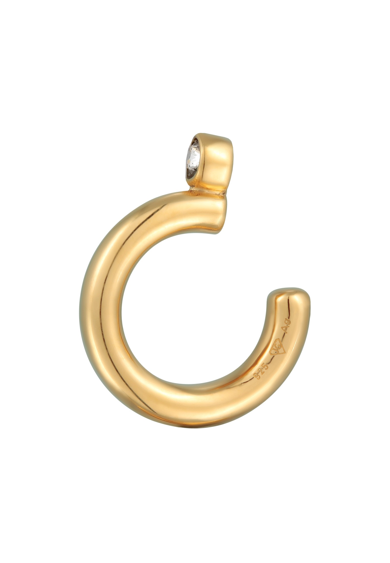 Elli Ohrklemme »Ohrringe Earcuff Rundes Design 925 Silber vergoldet, mit Kristallen von Swarovski®«