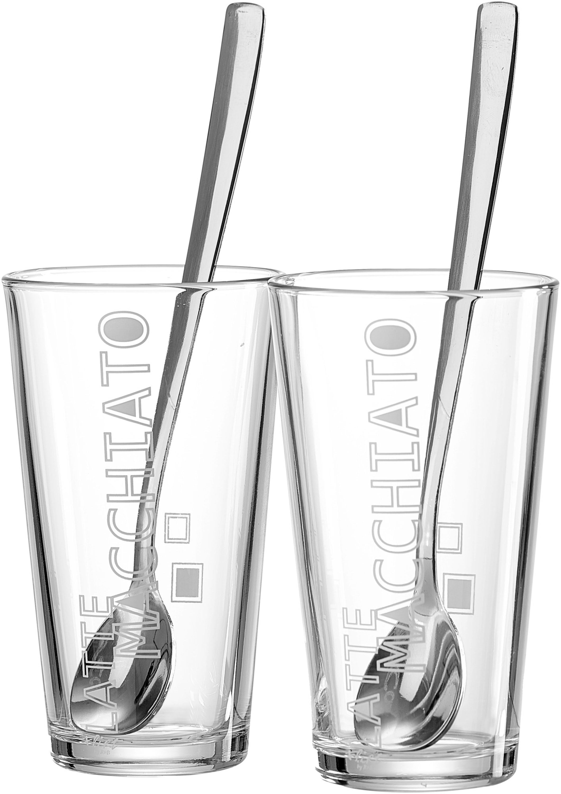 Latte-Macchiato-Glas »Lena«, (Set, 4 tlg.), 350 ml, 4-teilig, inkl. 2 Löffel aus...