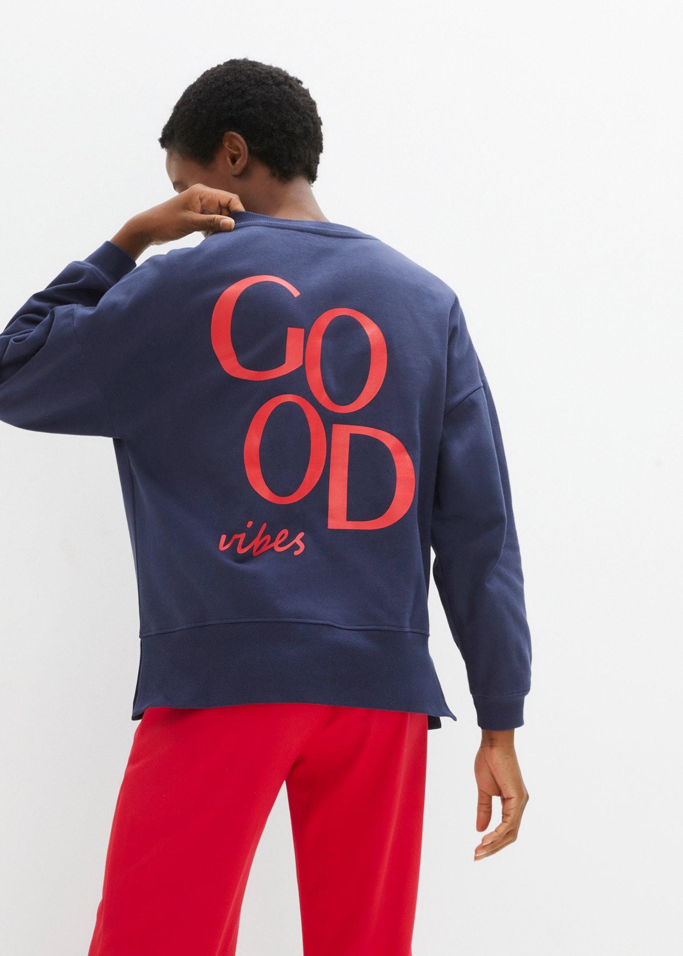 bonprix Sweatshirt , lässiger Schnitt, überschnittene Schulter, Oversize-Passform
