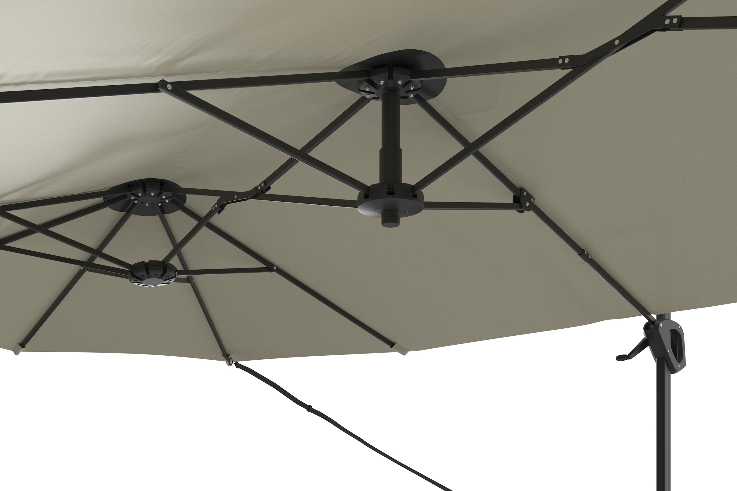KONIFERA Ampelschirm »»Elba« Twin in anthrazit oder creme erhältlich«, BxLxH: 455x263x237 cm, um 360° drehbar