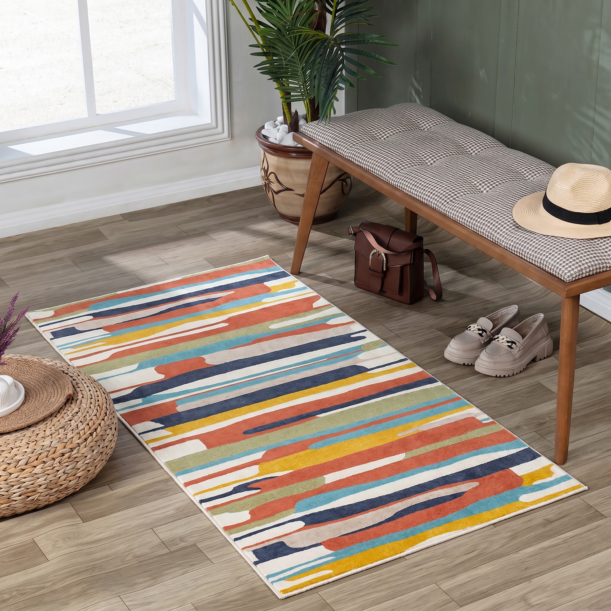 Livabliss Teppich »HOUSTON« rechteckig 11 mm Höhe Skandi Design, Modern Boho Kurzflor Wohnzimmerteppich, Schlafzimmer