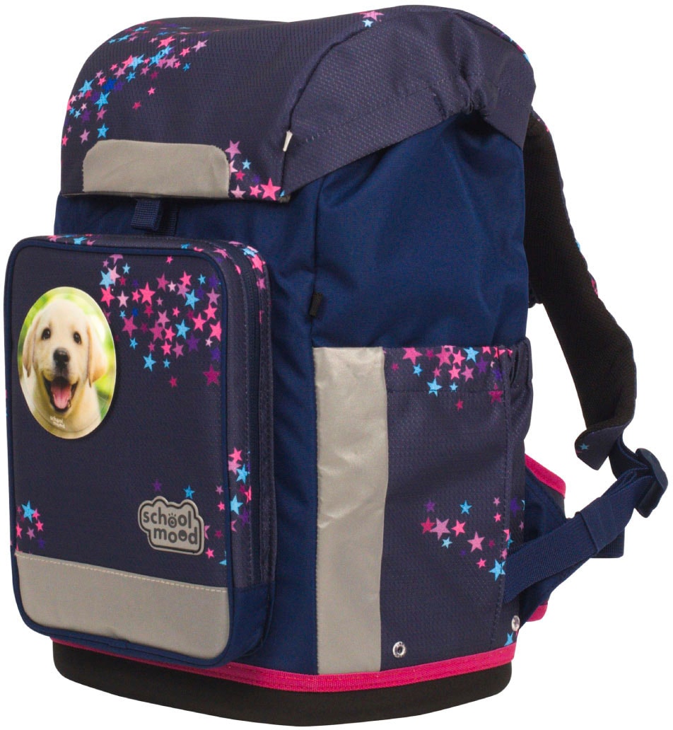 SCHOOL-MOOD® Schulranzen »Rebel Air+, Leni (Hund)«, retroreflektierende Flächen, aus recyceltem Material