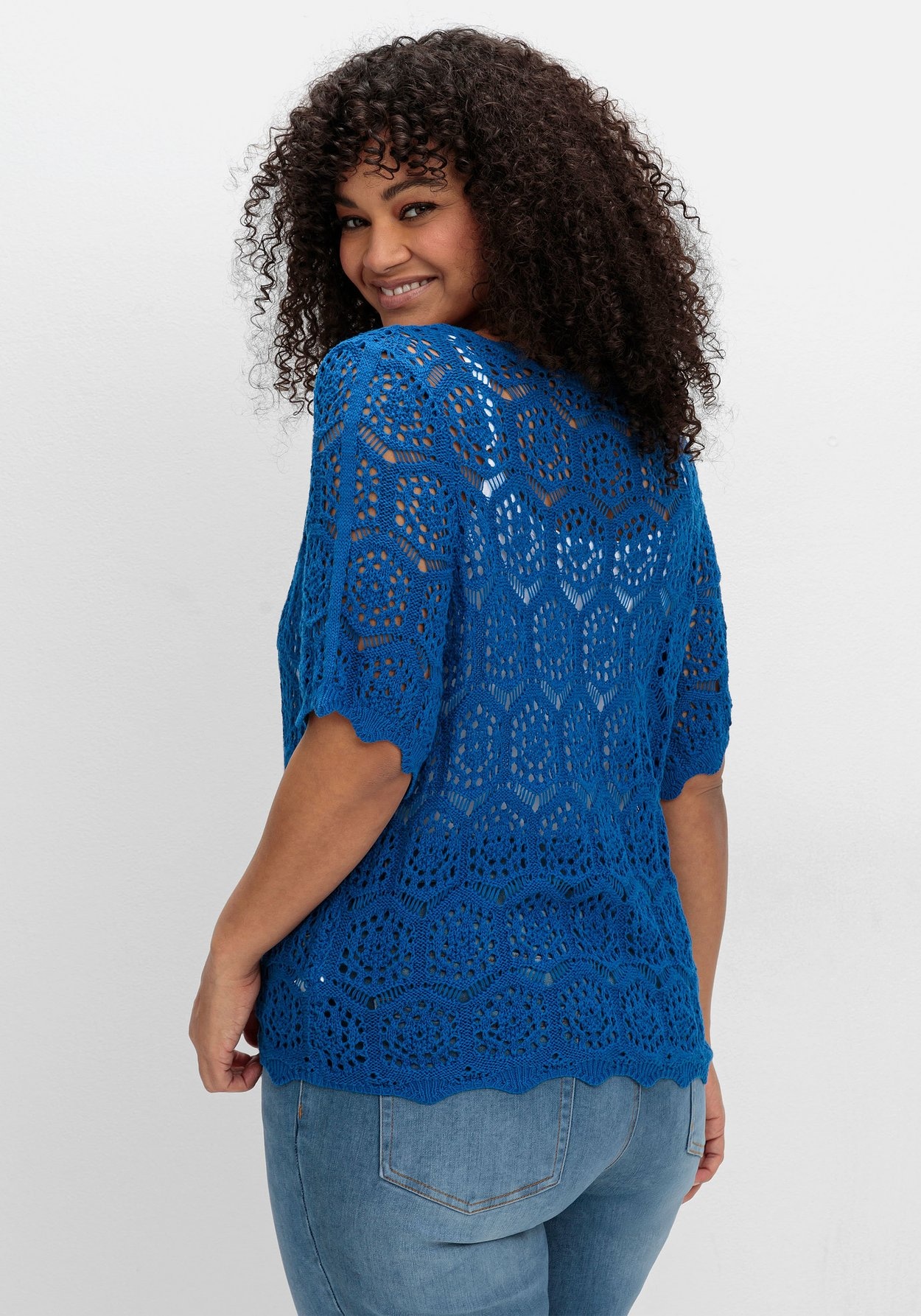 Sheego Cardigan »Ajour-Strickjacke im Ajourmuster«