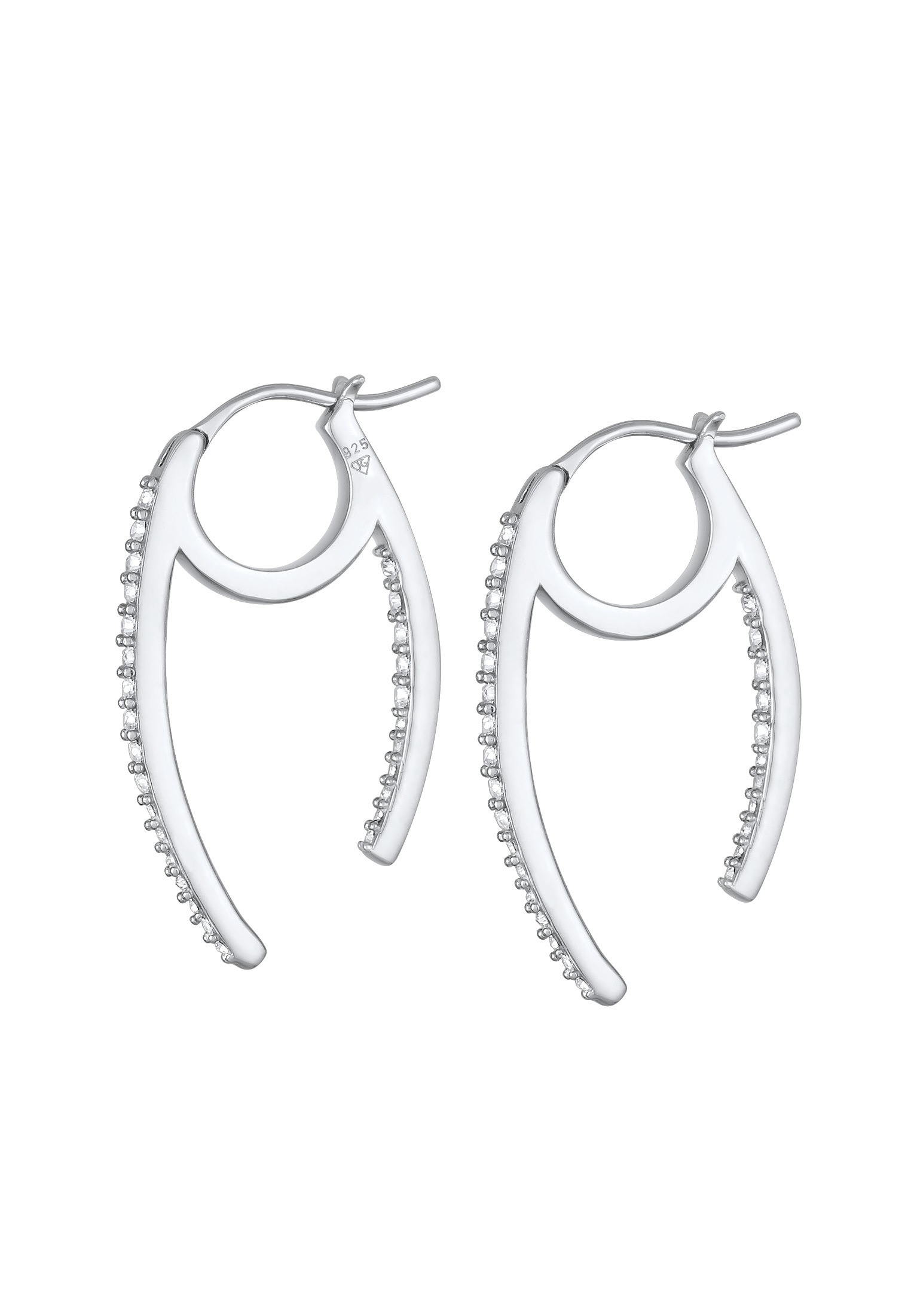 Elli Paar Creolen »Ohrringe Creolen Oval Elegant 925 Silber, mit Kristallen von Swarovski®«