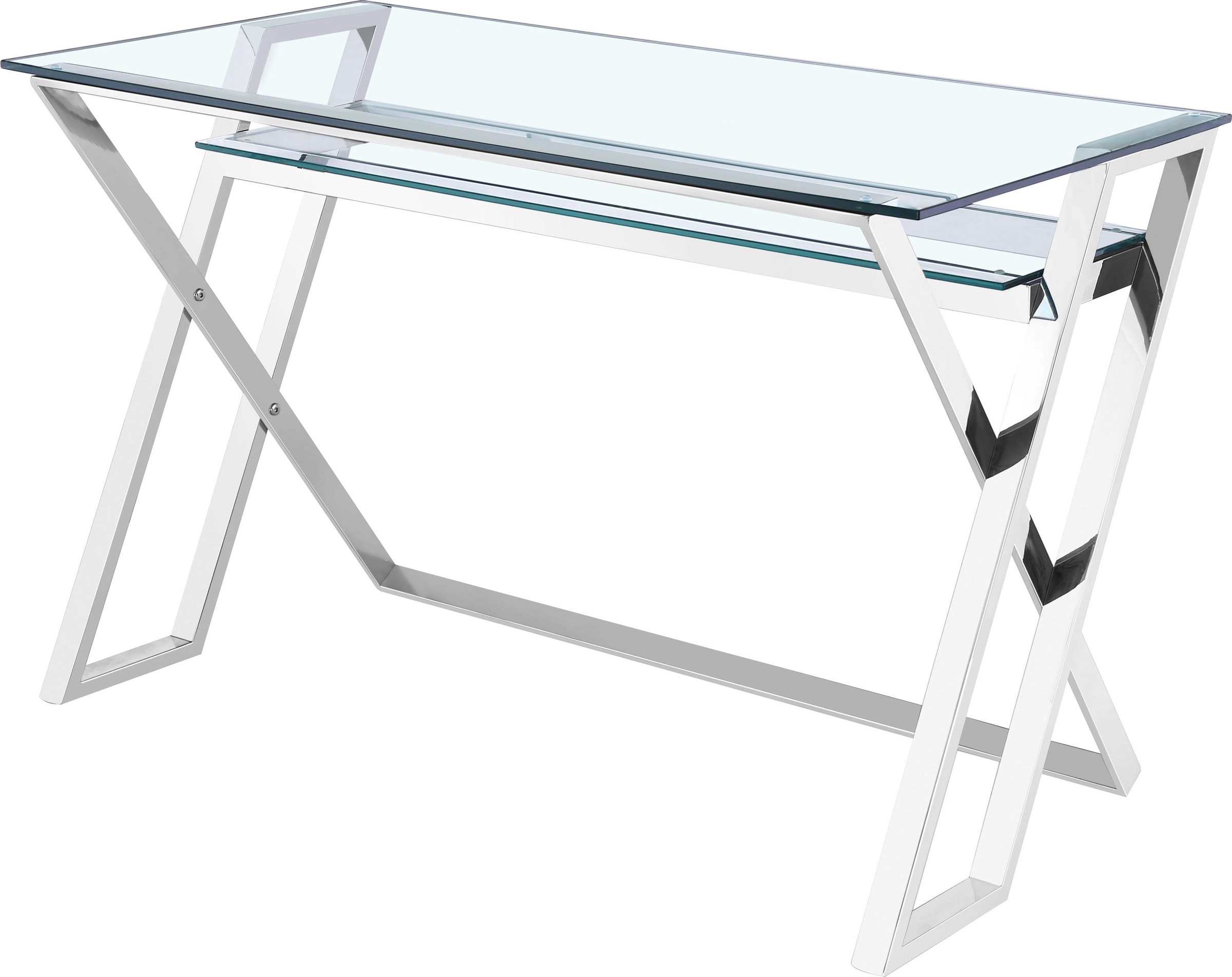 Leonique Schreibtisch »Harvey«, edle Kombi aus Chrom und Glas, auch als Schminktisch oder Konsolentisch geeignet