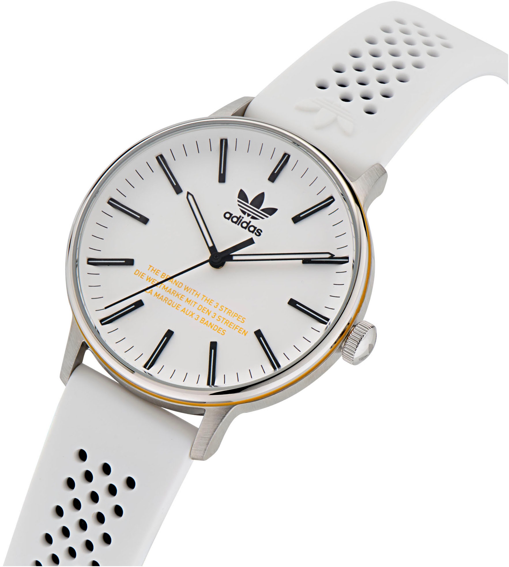 adidas Originals Quarzuhr »CODE ONE 3H«, Armbanduhr, Damenuhr, Herrenuhr, unisex, analog, Silikonarmband