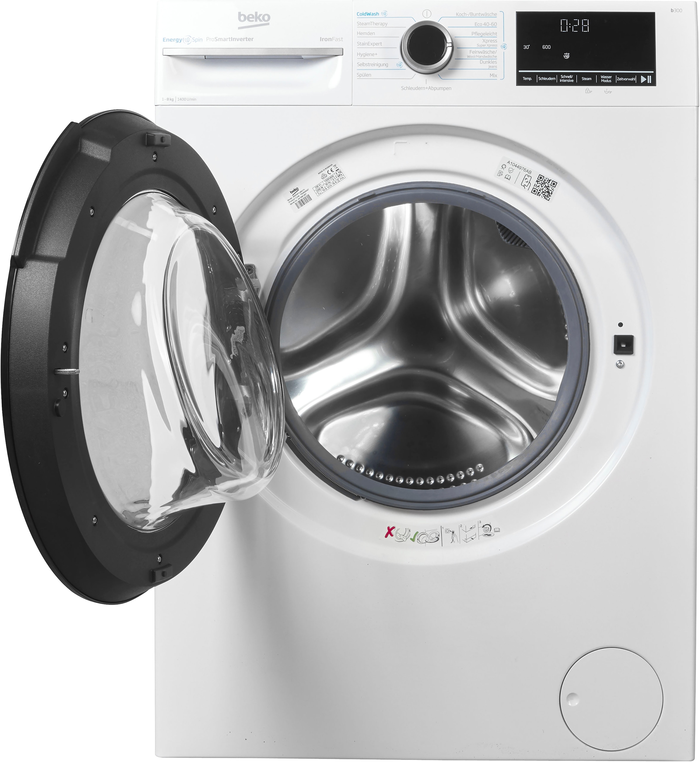 BEKO Waschmaschine »BM3WFU4841N«, 8 kg, 1400 U/min, Waschen mit EnergySpin: Bis zu 35 % Energie sparen – nicht nur in Eco