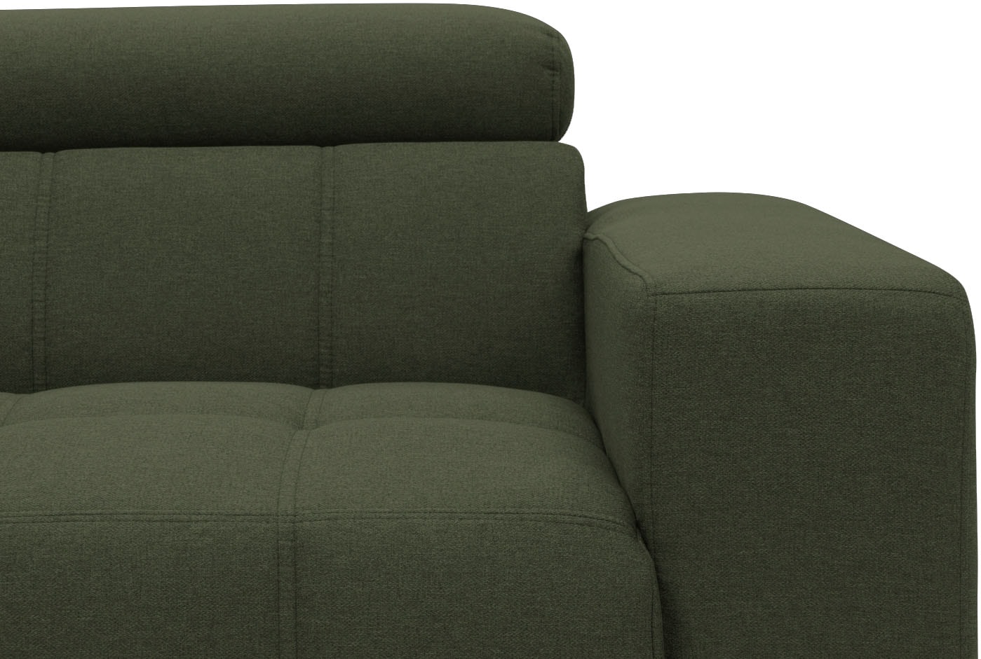DOMO collection Ecksofa »Trento L-Form, mit Kufenfuß oder Einzelfuß«, wahlweise mit Kopfteilverstellung, Recamiere links/rechts bestellbar