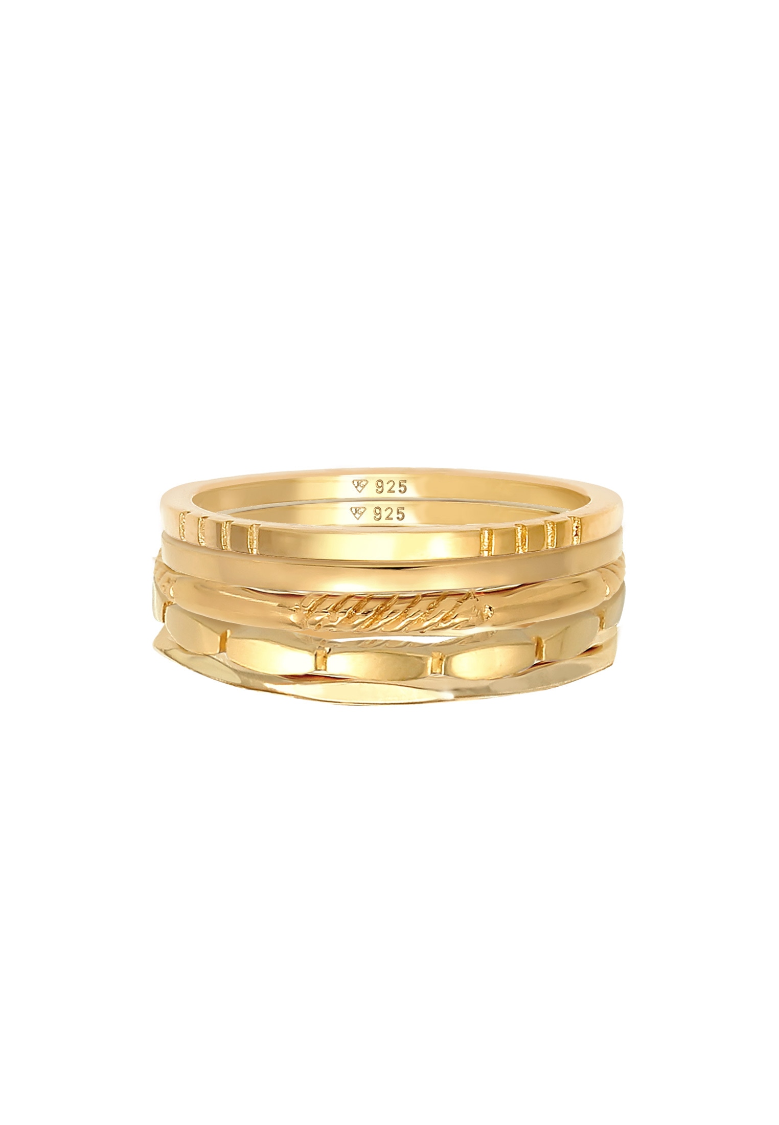 Elli Ring-Set »Ring Stapelringe Stacking Bandringe 5er Set 925 Silber«