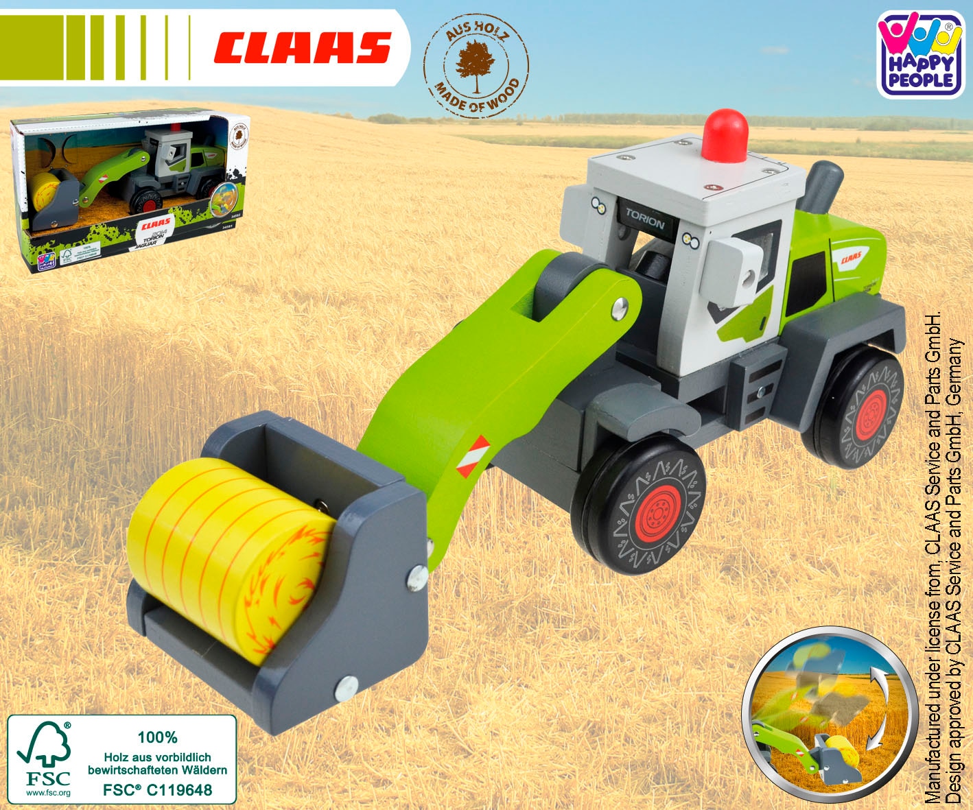 Happy People Spielzeug-Radlader »CLAAS Kids Torion 2014«, aus Holz