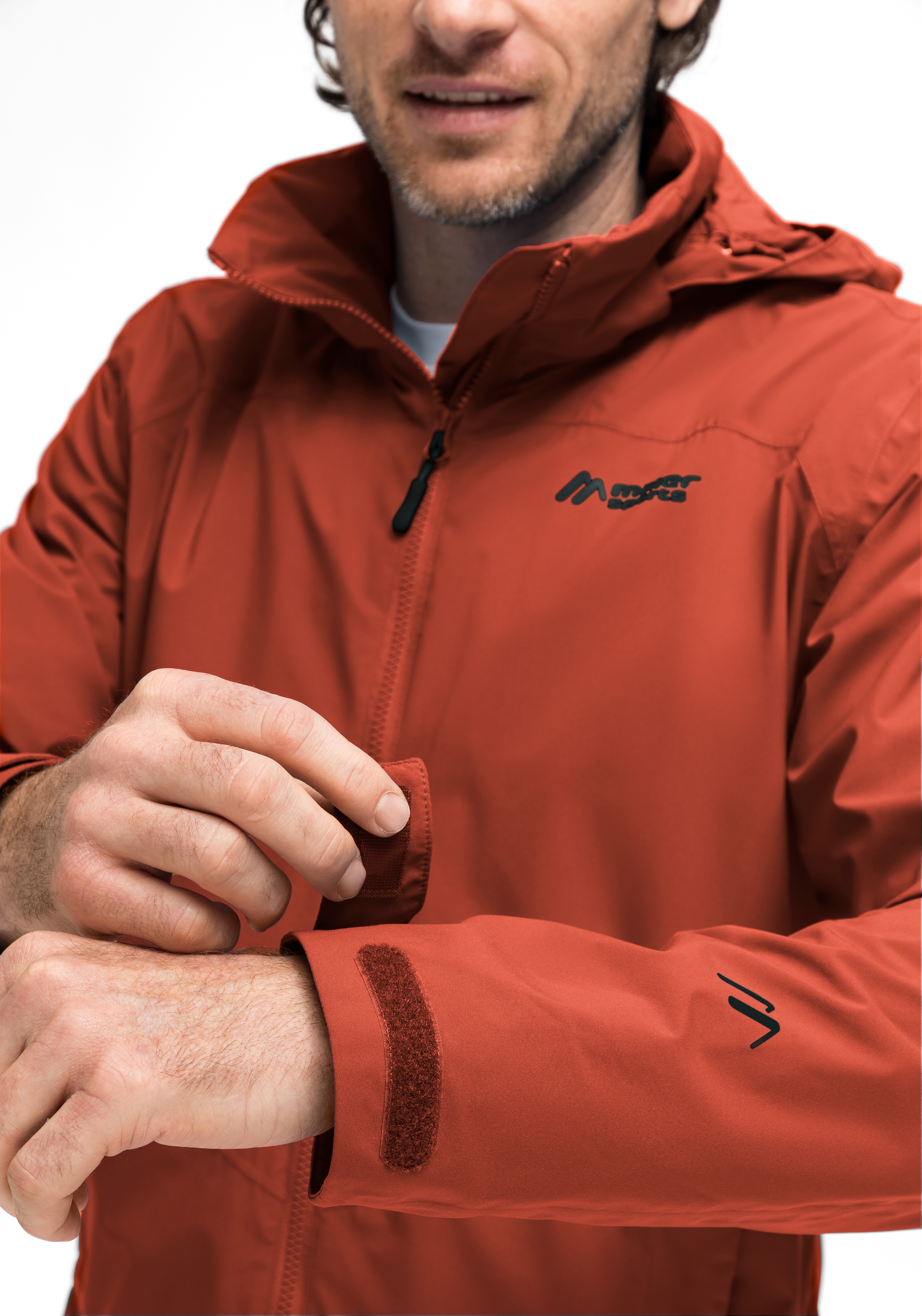 Maier Sports Outdoorjacke »Metor rec M«, Herren Regenjacke wasserdicht mit Kapuze, 2 Taschen außen, Innentasche