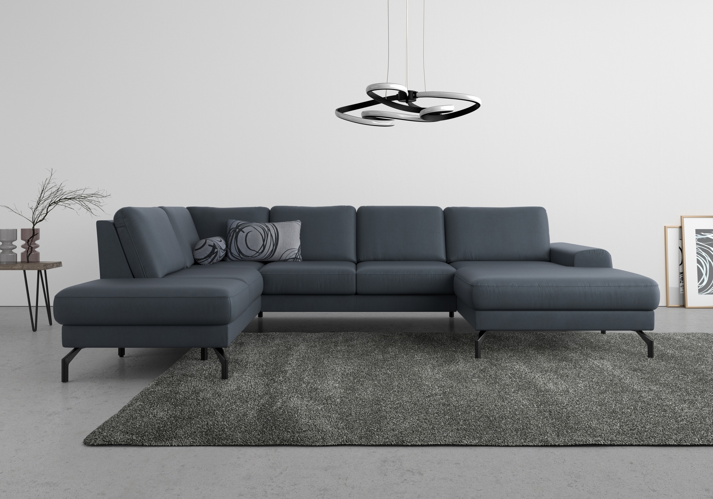 sit&more Wohnlandschaft »Cinturo U-Form«, inklusive Sitztiefenverstellung und Federkern, Sitzhöhe 48 cm