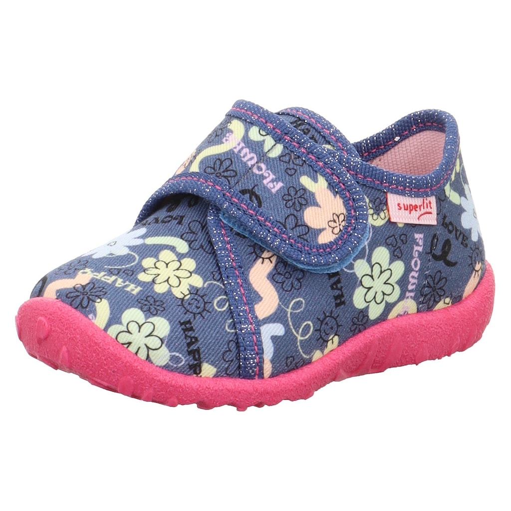 Superfit Hausschuh »SPOTTY WMS: Mittel«, Klettschuh, Kindergarten Schuhe mit Klettriegel