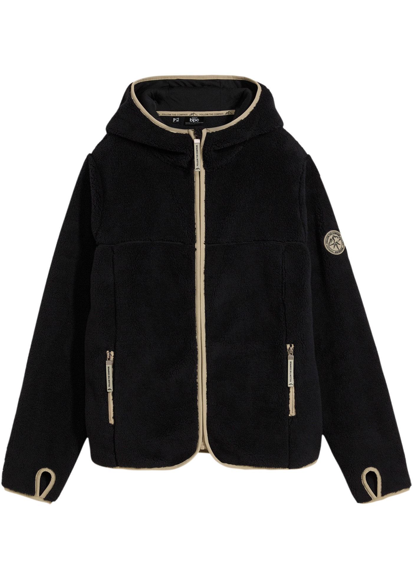 bonprix Fleecejacke mit Kapuze Winterjacke mit Teddy-Fleece und Kapuze