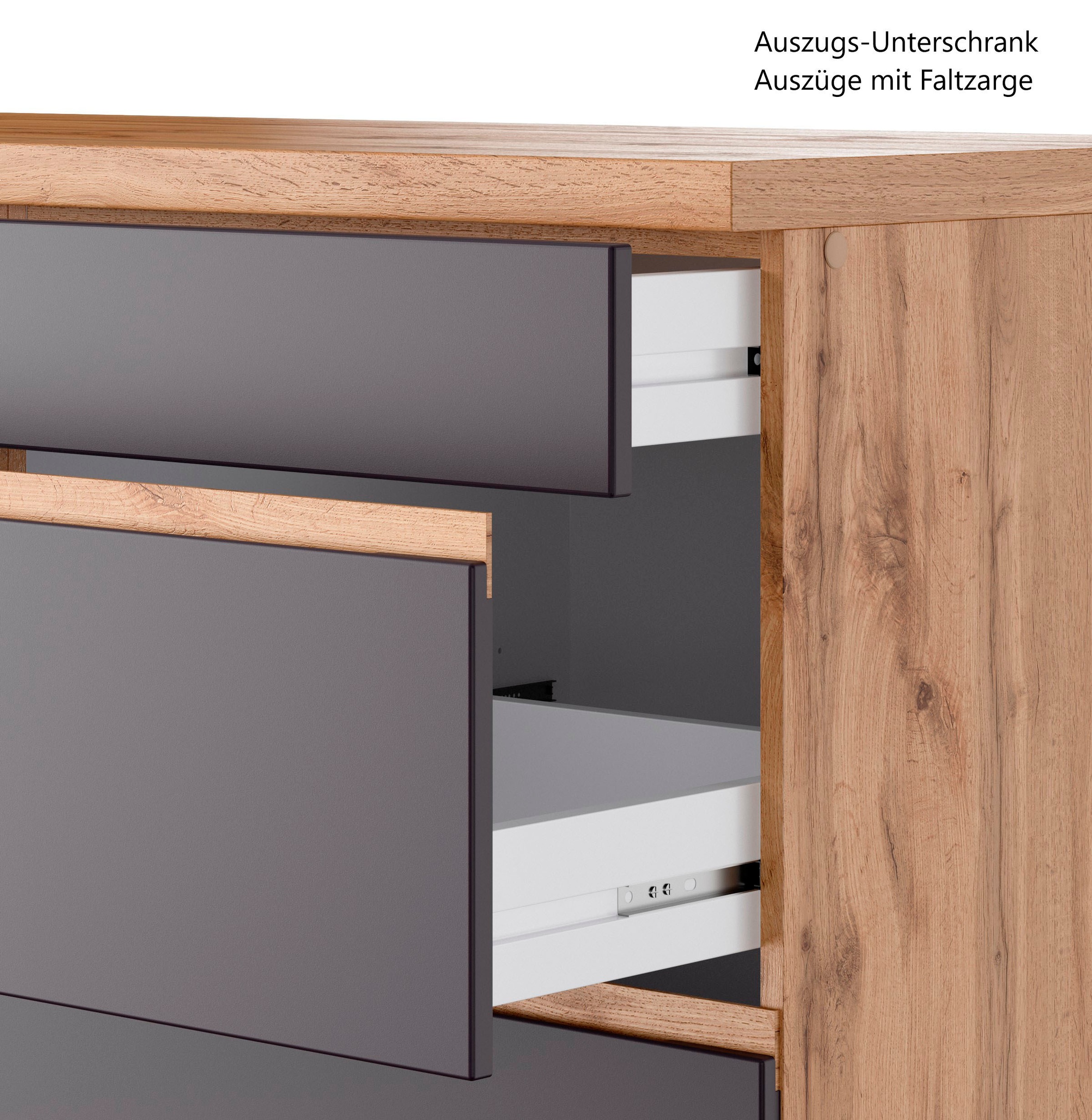 KOCHSTATION Küchenzeile »KS-Riesa« Stellbreite 330 cm, wahlweise mit oder ohne E-Geräte