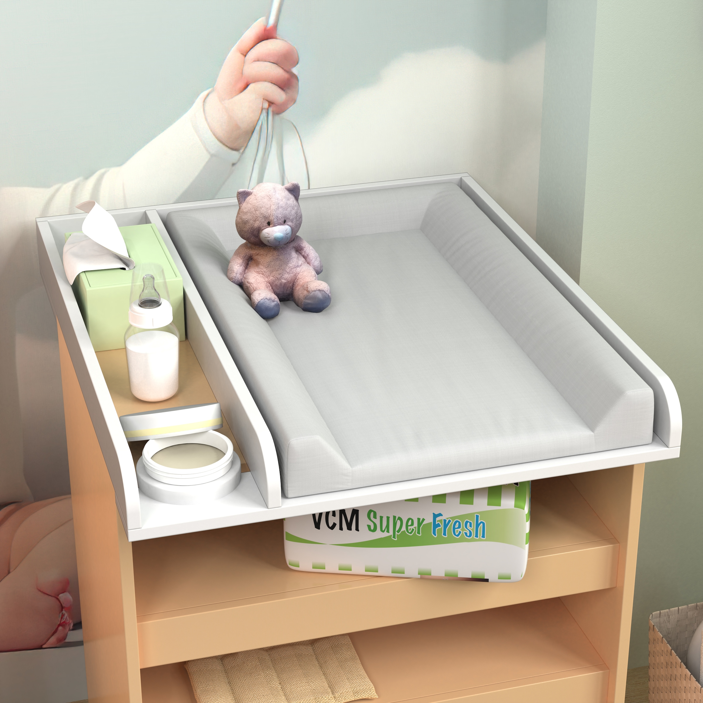 VCM Wickelaufsatz »Wickelaufsatz Wickeltisch Wickelauflage Malira M«