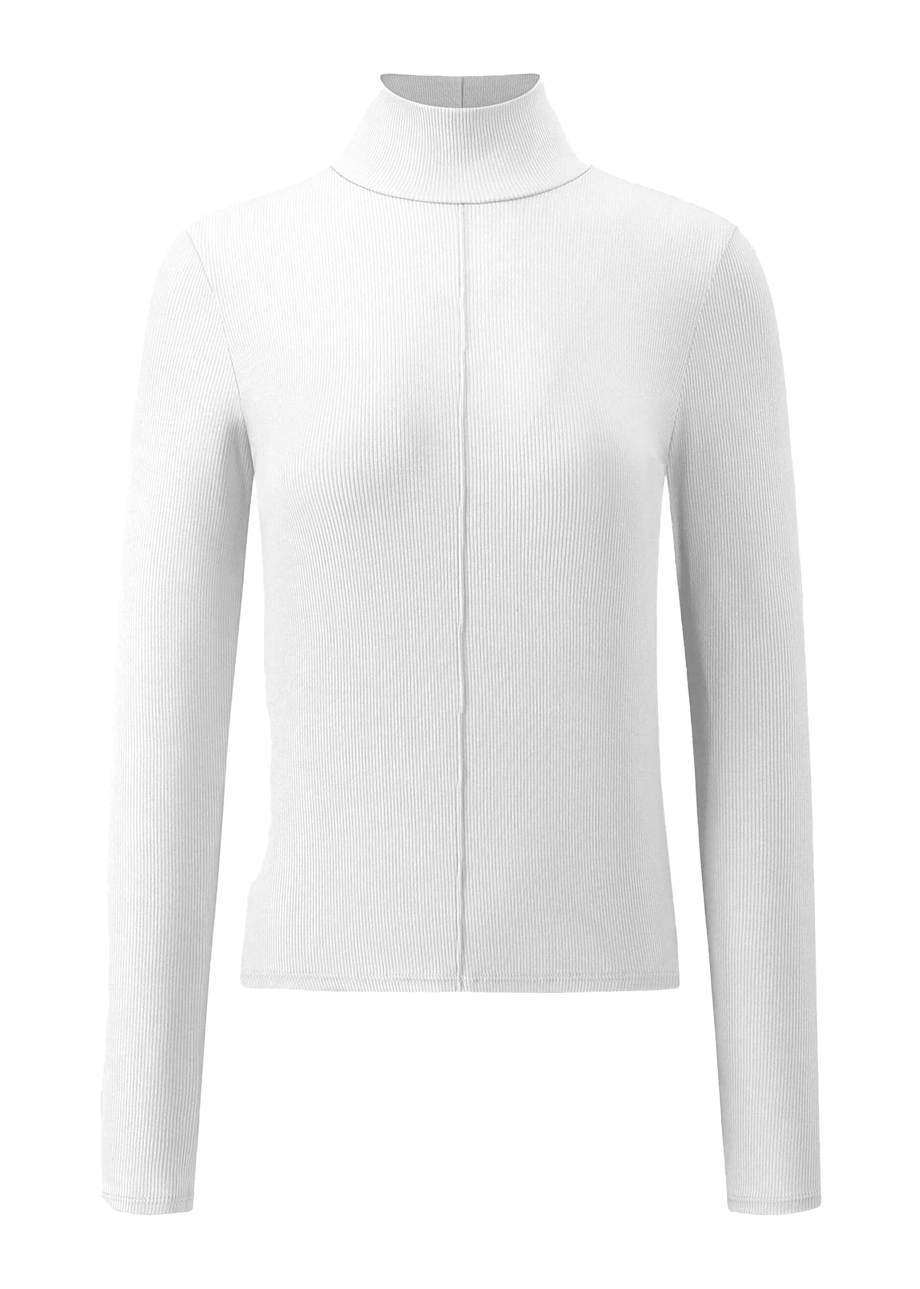 SASSYCLASSY Rollkragenshirt »Langarmshirt mit Rollkragen« Shirt Langarm aus weichem Viskose Jersey Schwarz Grau Beige