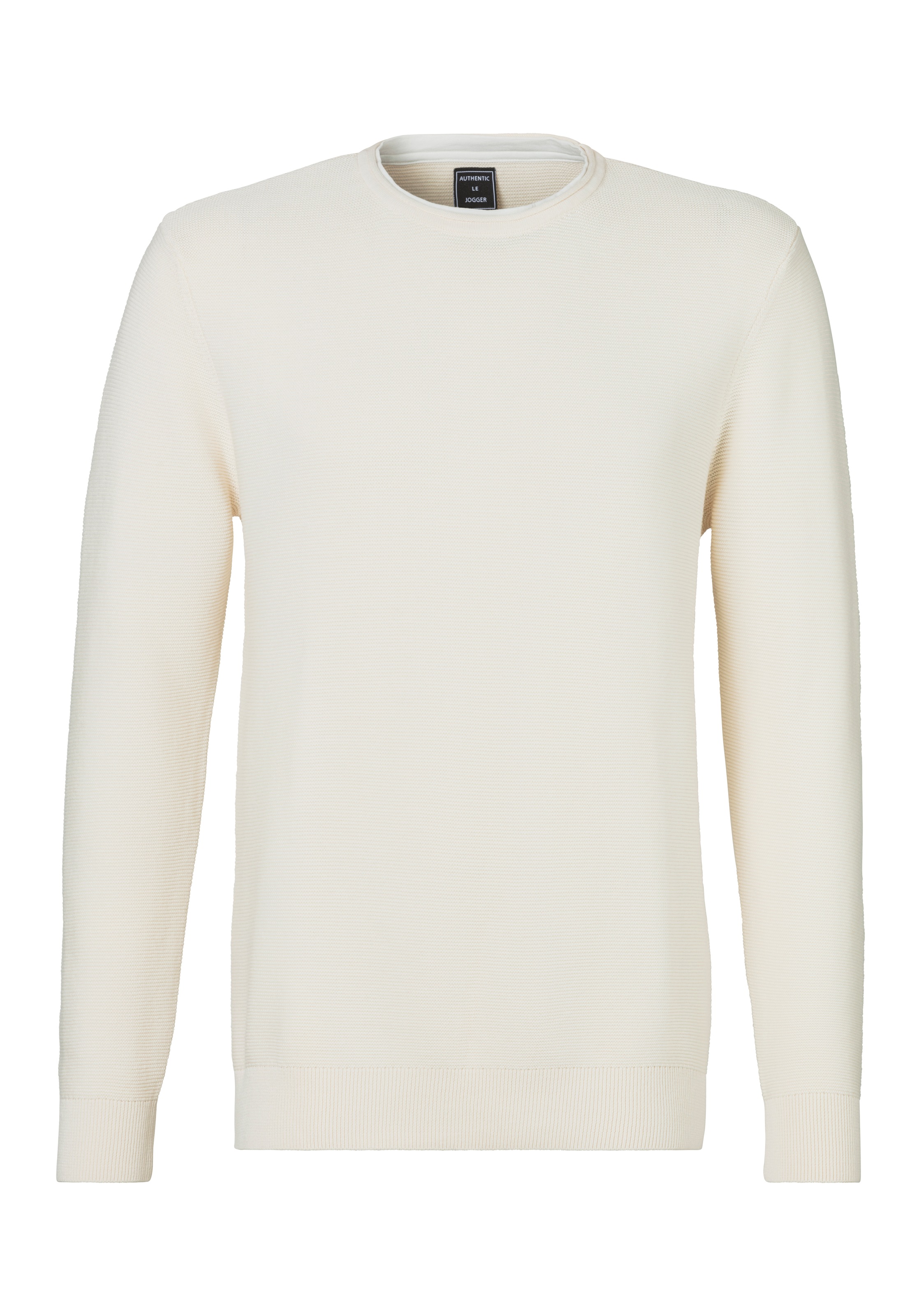 AUTHENTIC LE JOGGER Strickpullover, mit Double-Layer Optik, Rundhalspullover aus reiner Baumwolle