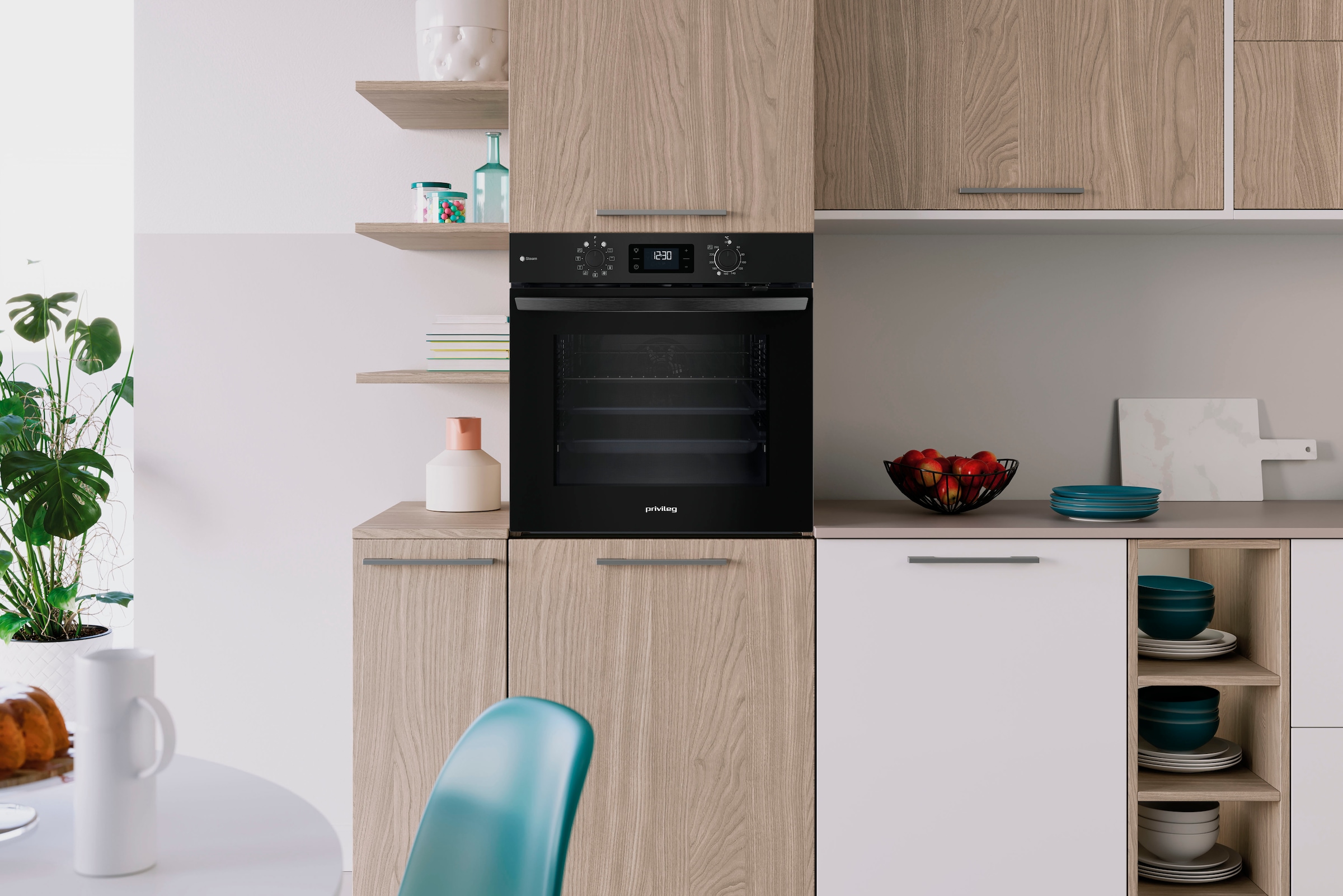 Privileg Backofen-Set »PBA2S85HU1K« Set, 2 Stk. tlg. Schonendes Garen dank des Turn&Go Dampfprogrammes für beste Ergebnisse