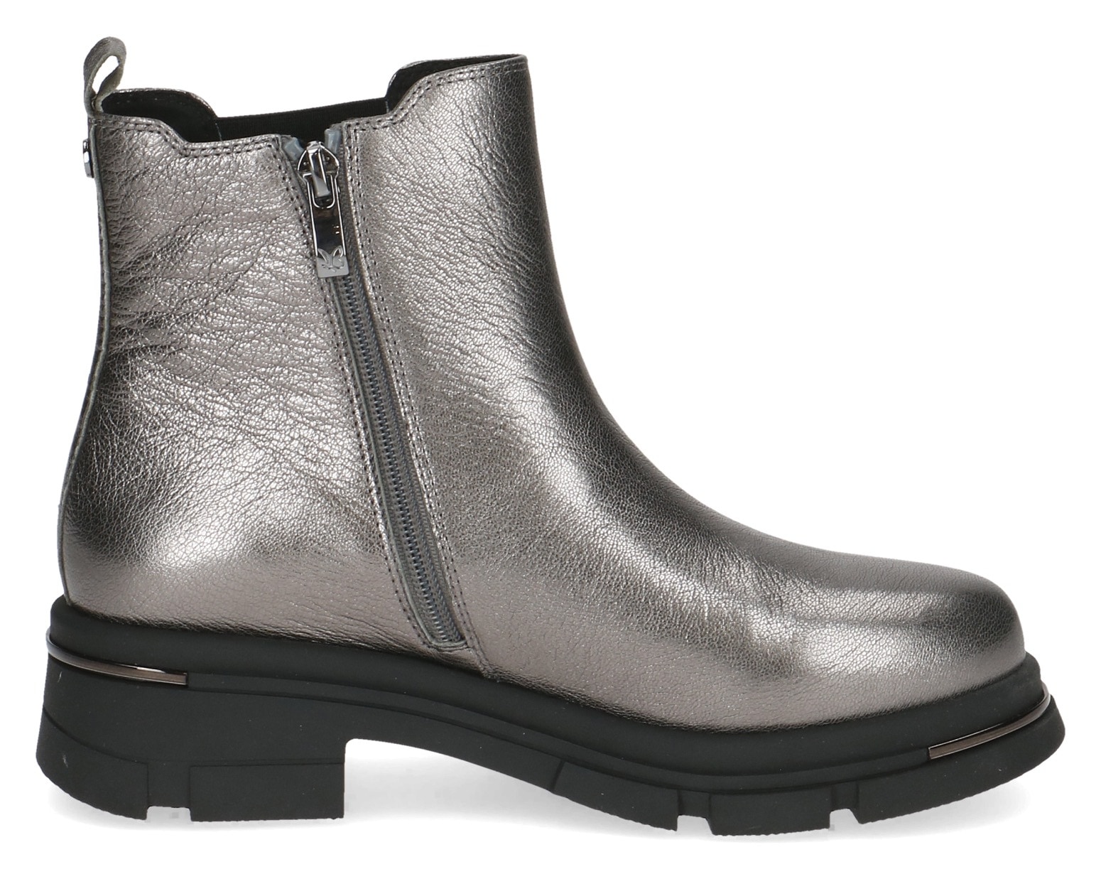 Caprice Chelseaboots, Blockabsatz, Plateau, Stiefelette in auffälliger Metallic-Optik