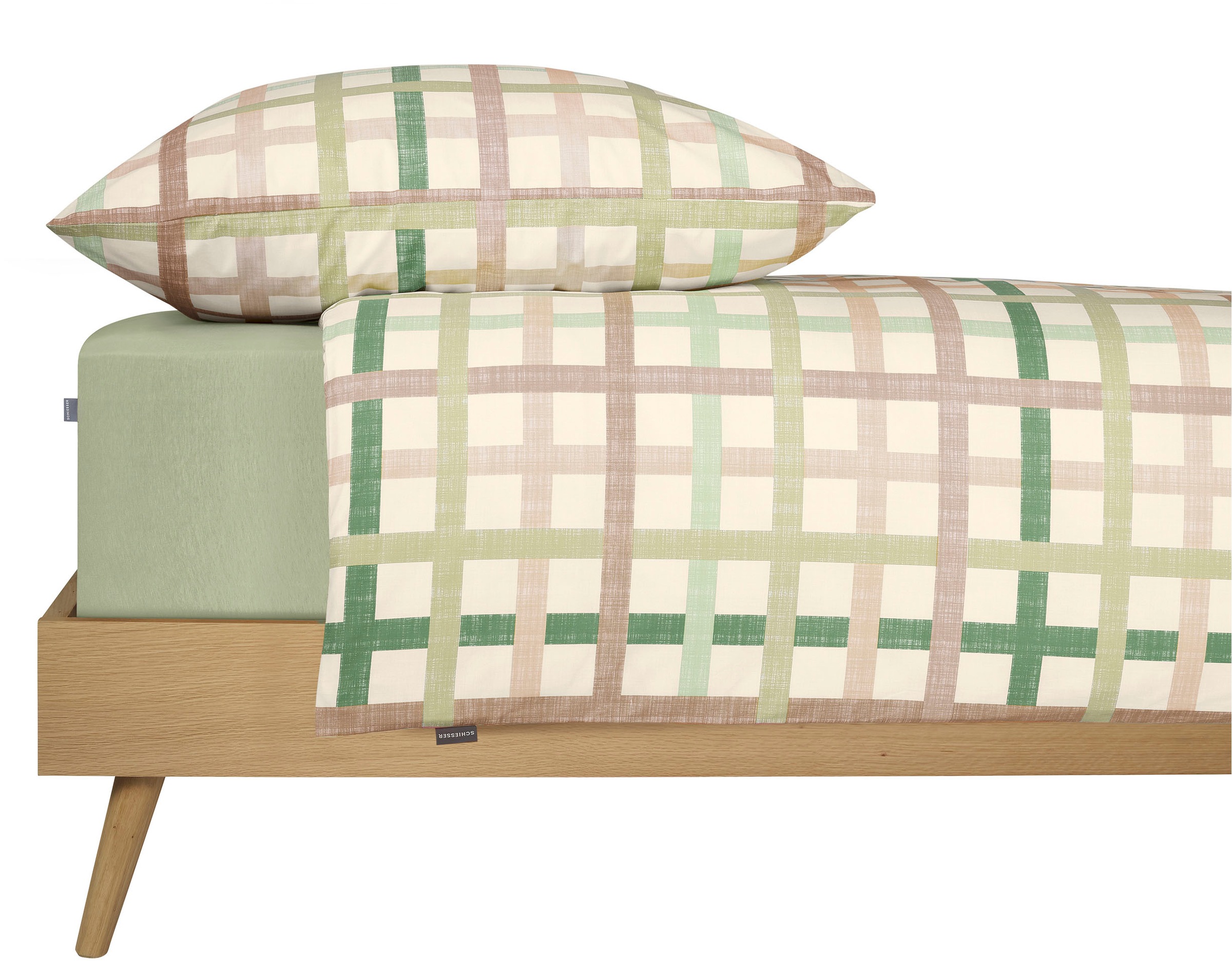 Schiesser Bettwäsche »Luiza aus weicher Baumwolle mit einem frischem Gute-Laune-Karo«, (2 tlg.), MADE IN GREEN by OEKO-TEX®-zertifiziert