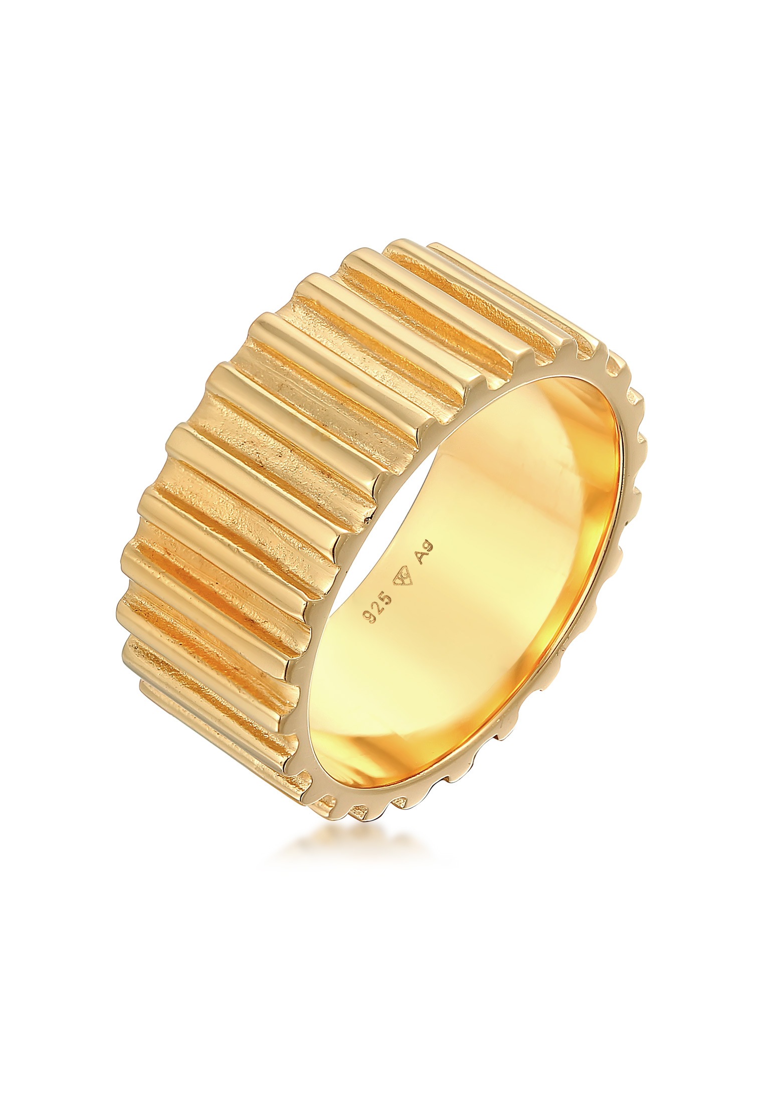 Elli Premium Silberring »Ring Bandring Relief Rillen Trend Breit 925 Silber«