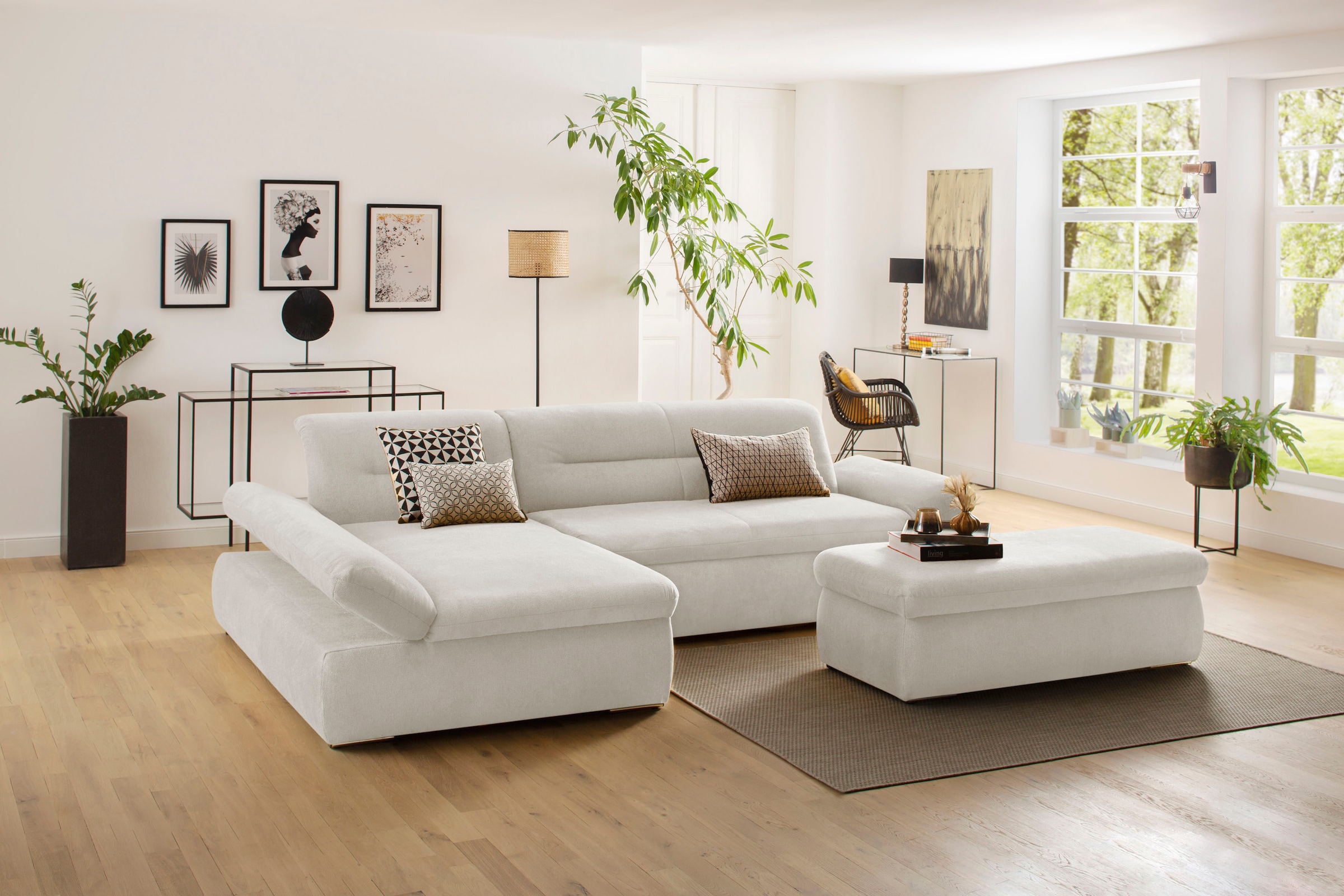 INOSIGN Polsterhocker »Avesa«, Mit großem Staufach, passend zur Serie "Avesa", B/T/H: 136/64/43 cm