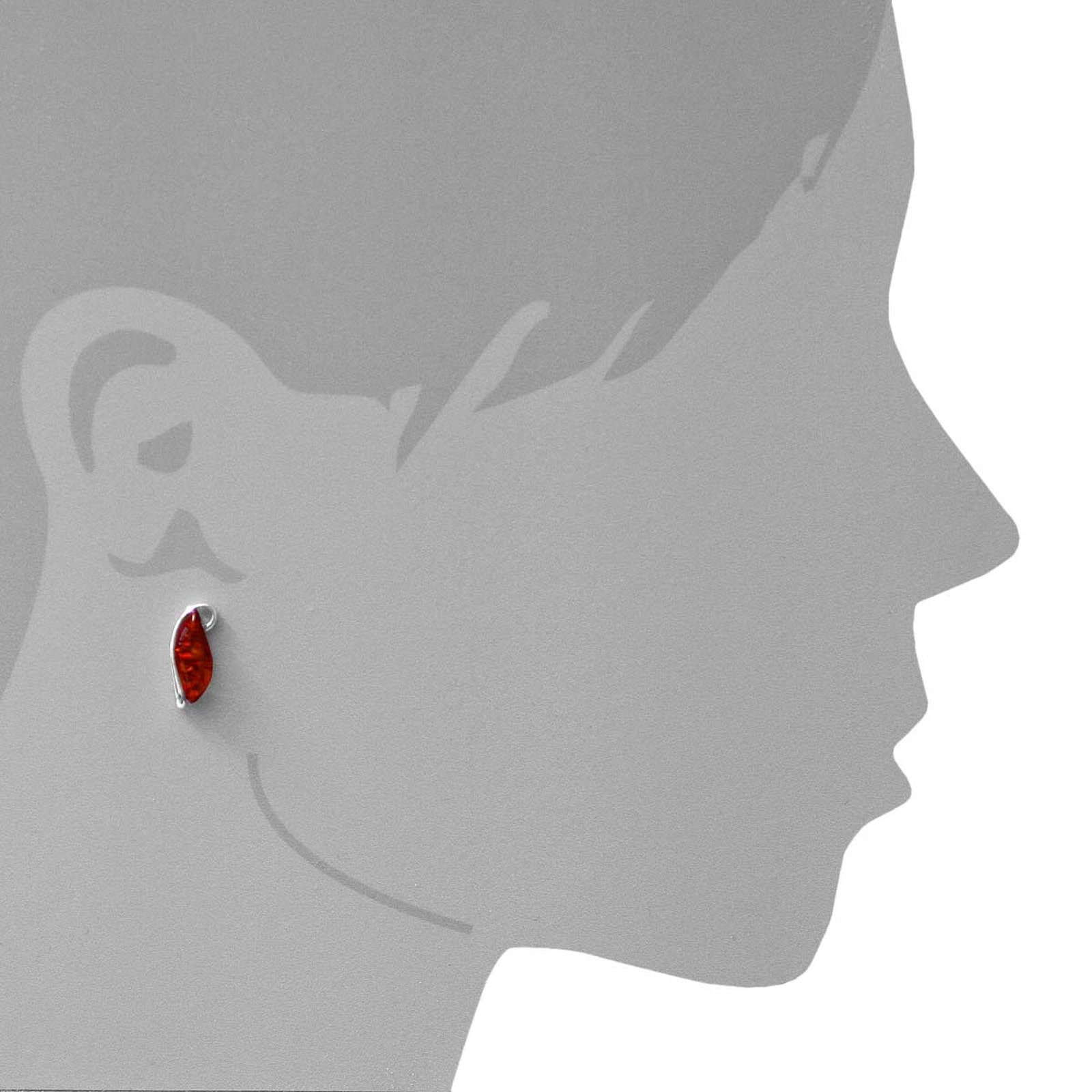 OSTSEE-SCHMUCK Paar Ohrstecker »- Swana - Silber 925/000 - Bernstein«