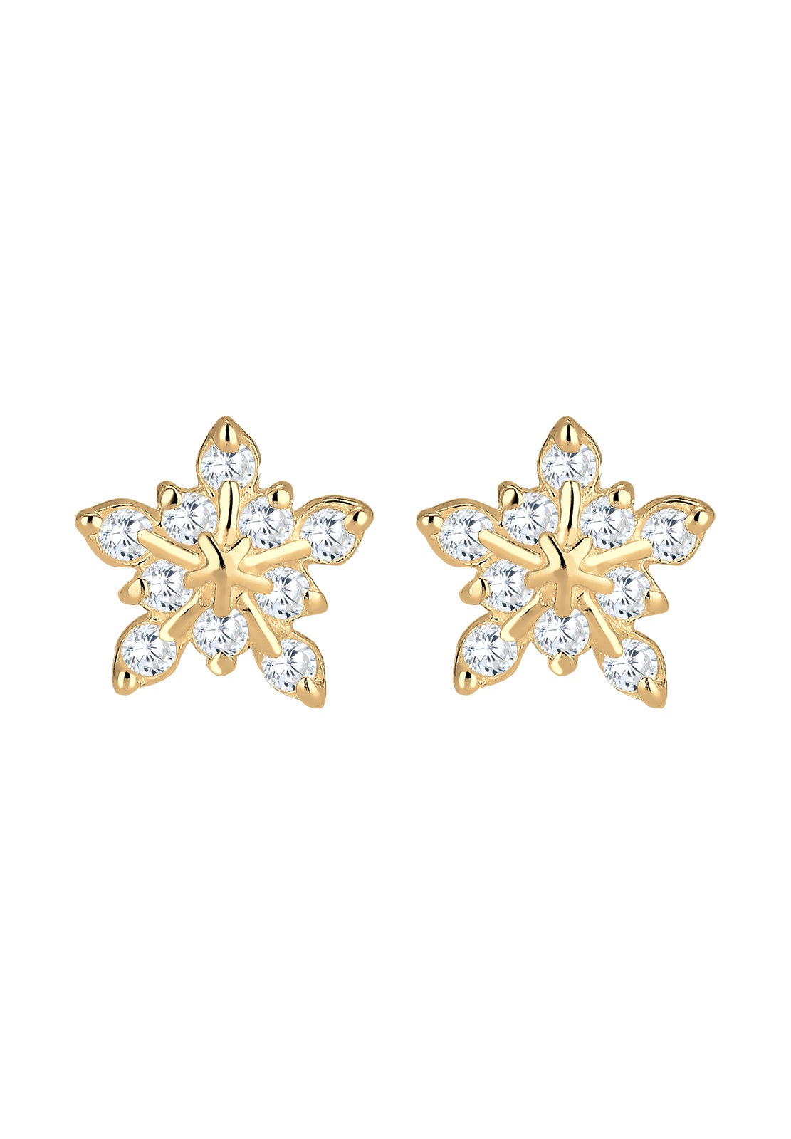 Elli Paar Ohrstecker »Ohrringe Schneeflocke Winter Zirkonia 925er Sterling Silber«