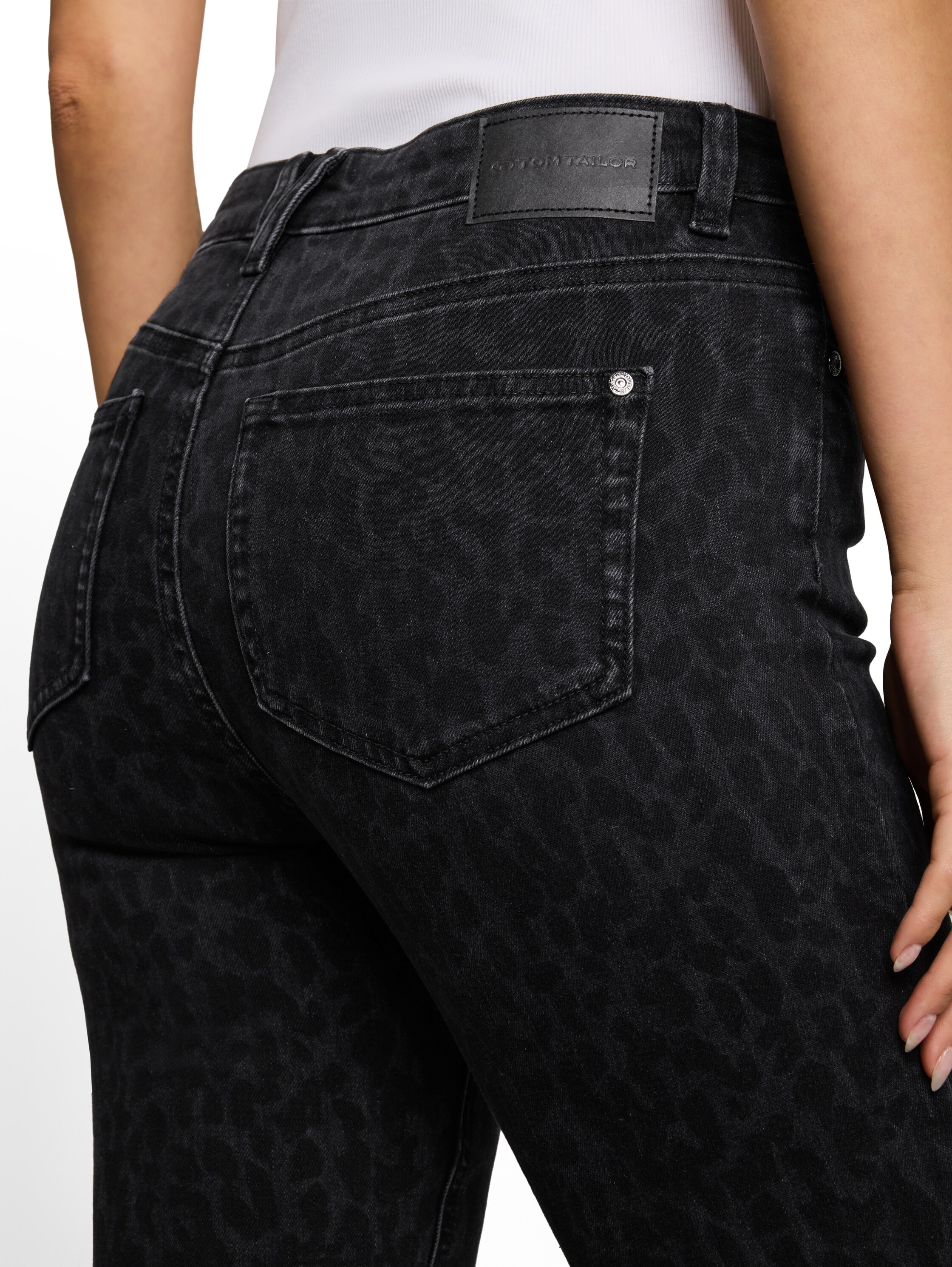 TOM TAILOR 3/4-Jeans »Kate - Slim« mit Leo-Print und Stretch