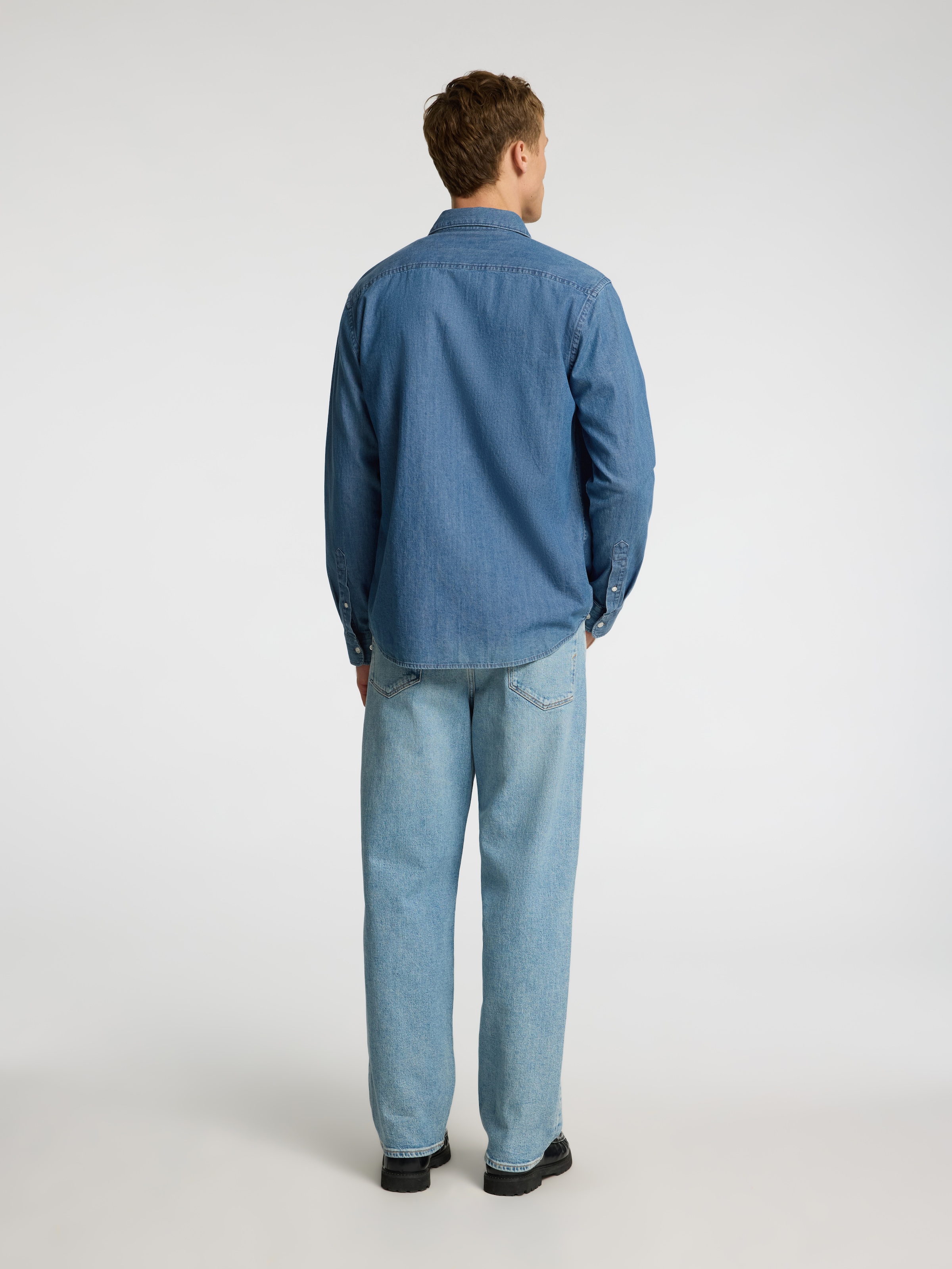 SELECTED HOMME Langarmhemd »SLHREGCARLO DENIM LS SHIRT NOOS«