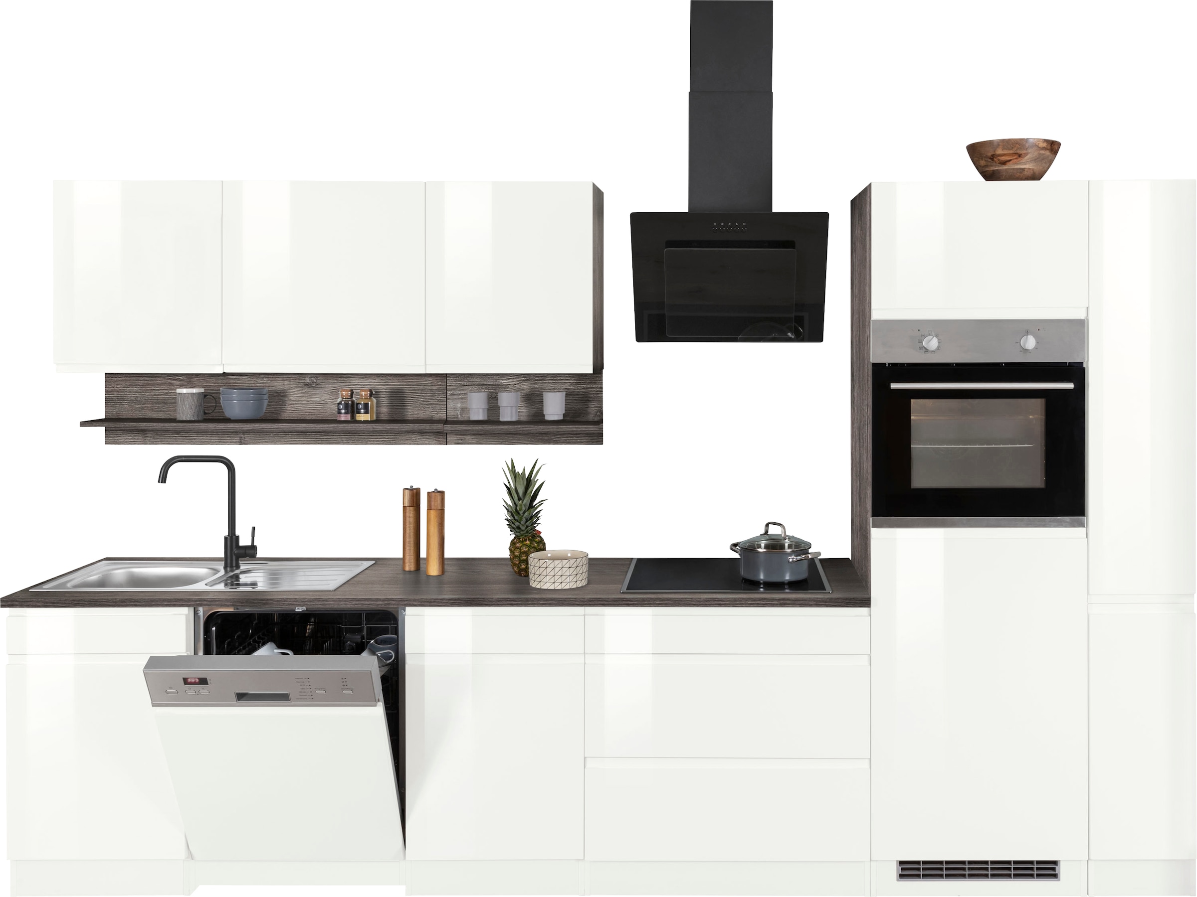 KOCHSTATION Küchenzeile »KS-Virginia«, Breite 330 cm, mit E-Geräten