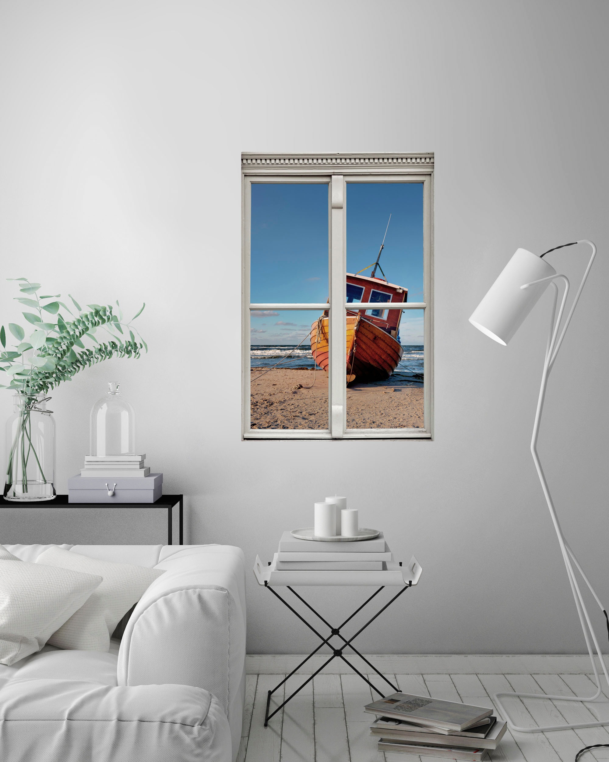 queence Wandsticker »Boot«, Wandsticker, Wandbild, selbstklebend, 3D, Fenster