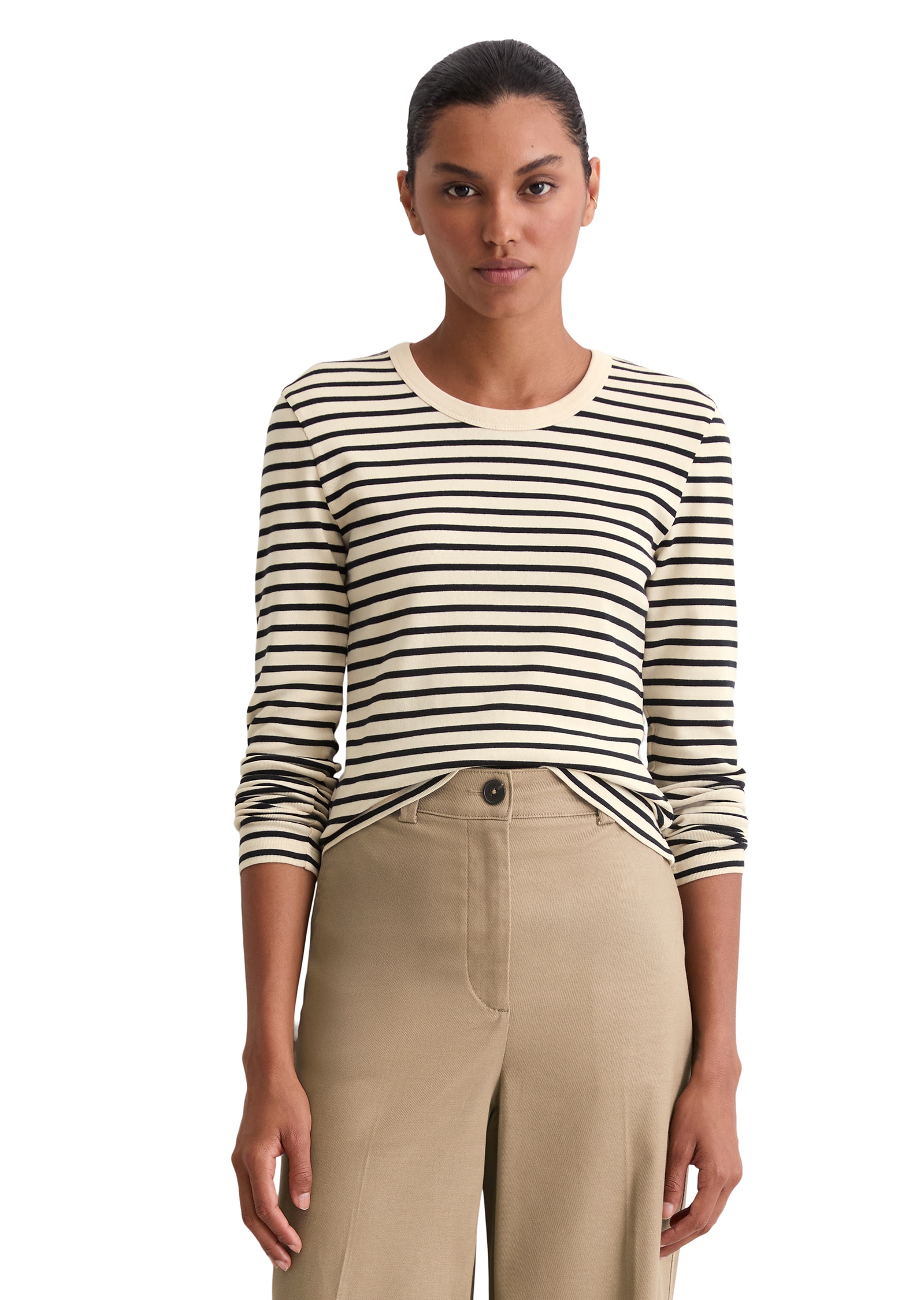 Marc O'Polo Longsleeve »regular fit aus reiner Bio-Baumwolle« geringelt