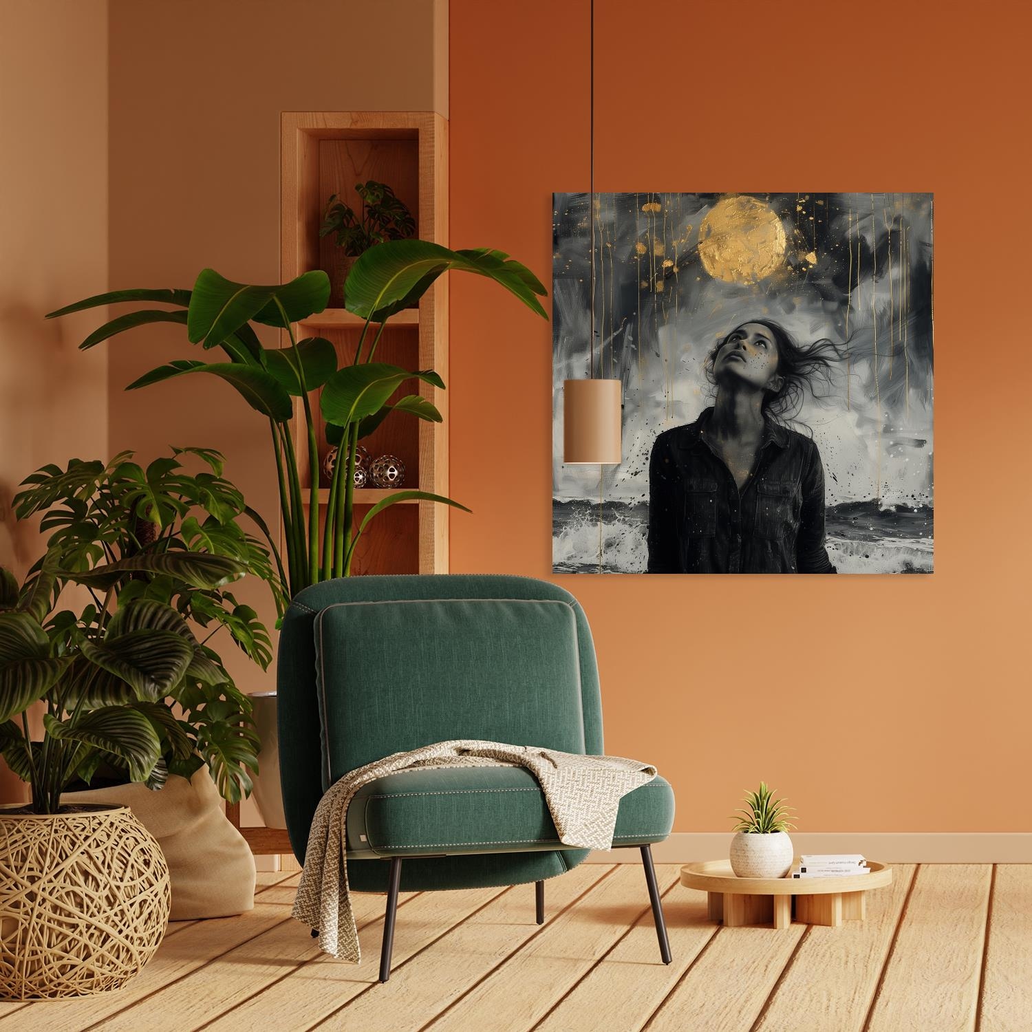 queence Acrylglasbild »Goldener Mond bei Nacht« Abstrakt | Abstrakte | Bilder von Frauen | Formen | Gemälde | Kunst | Person 1 Stk. tlg. HD Premium Kunstdruck in Galeriequalität